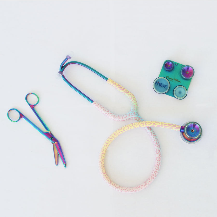 Rainbow Stethoscope and Metal Finish MDF Instruments Kaleidoscope Collection