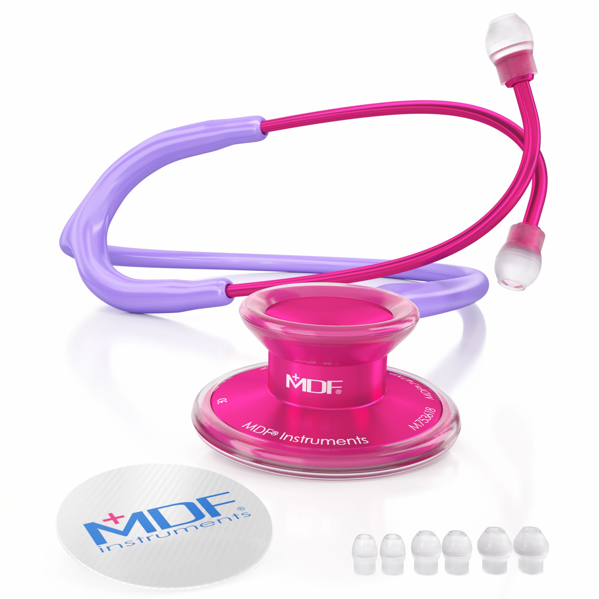 Pink Stethoscope MDF Instruments Acoustica Lightweight Dual Head Cher Light Purple and Pinkalloy