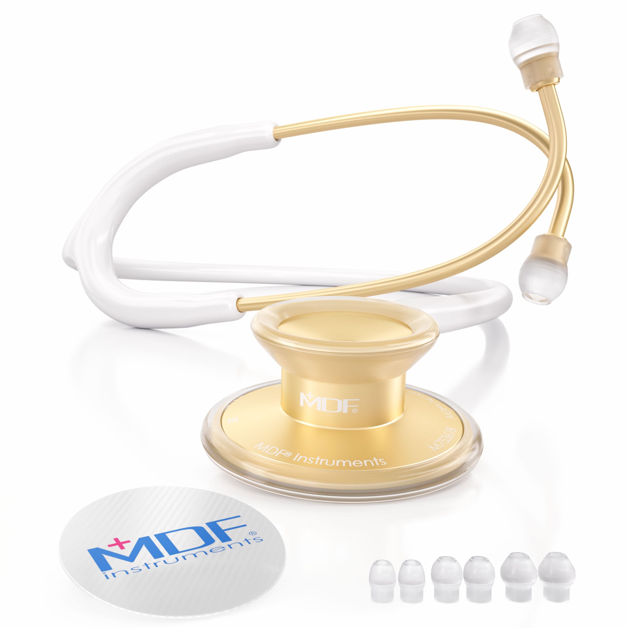 Stethoscope MDF Instruments Acoustica Lightweight Dual Head BlaBlanc White and Gold