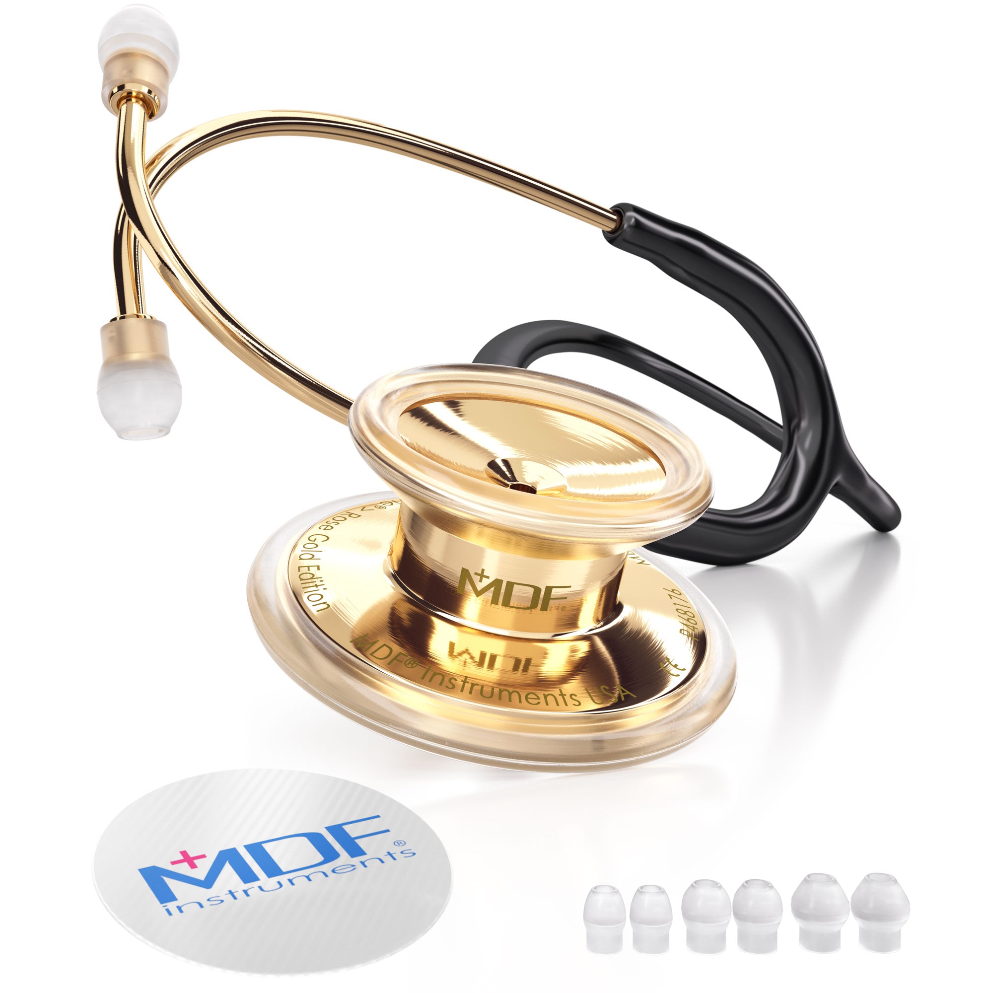 Stethoscope MDF Instruments MD One Stainless Steel Adult Dual Head Gold and Black