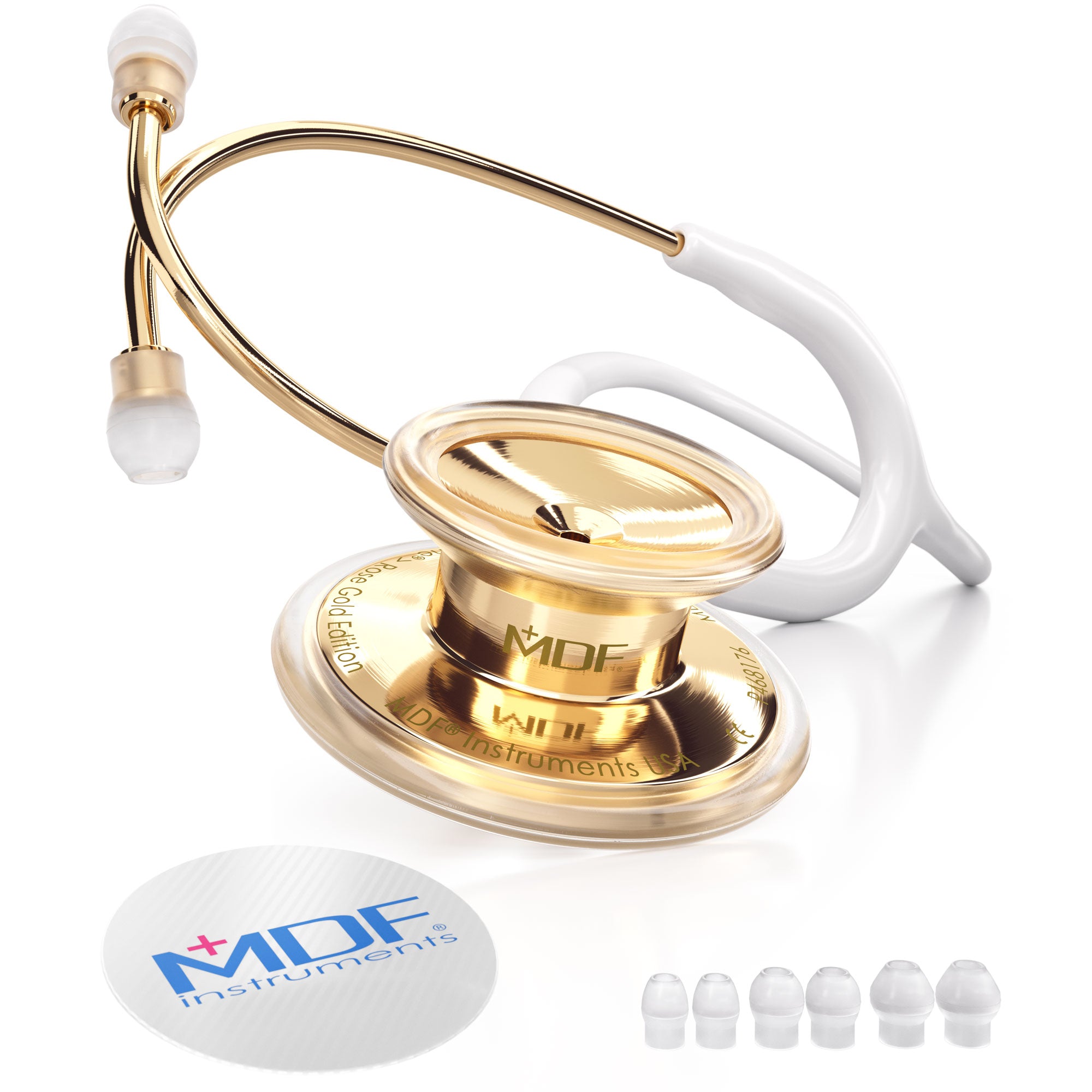 Stethoscope MDF Instruments MD One Stainless Steel Adult Dual Head Gold and White