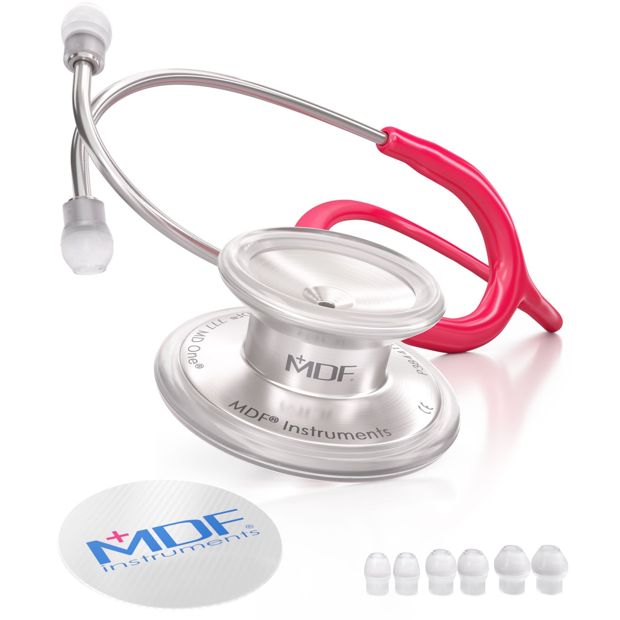 Stethoscope MDF Instruments MD One Stainless Steel Adult Dual Head RedNV Raspberry Pink