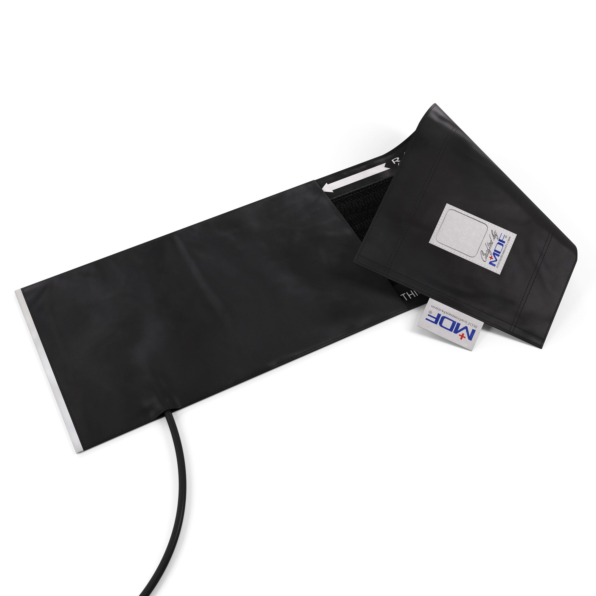 MDF Instruments thigh blood pressure cuff optional D-ring, single tube, latex-free for manual sphygmomanometer with double tube configuration and electronic blood pressure monitors