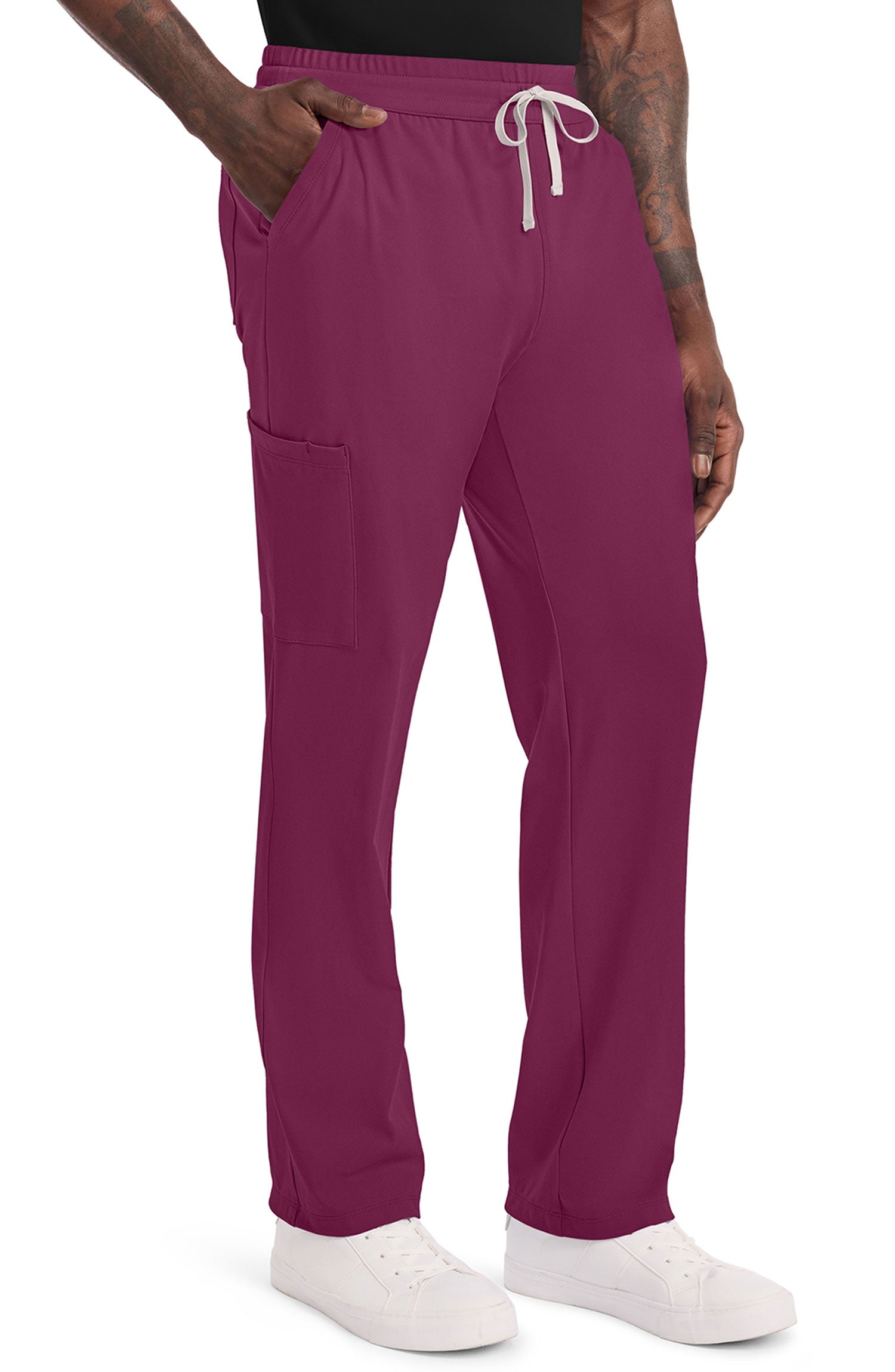 Men's Scrub Pants Straight Leg Wine Cherokee Achieve MDF Instruments CK036