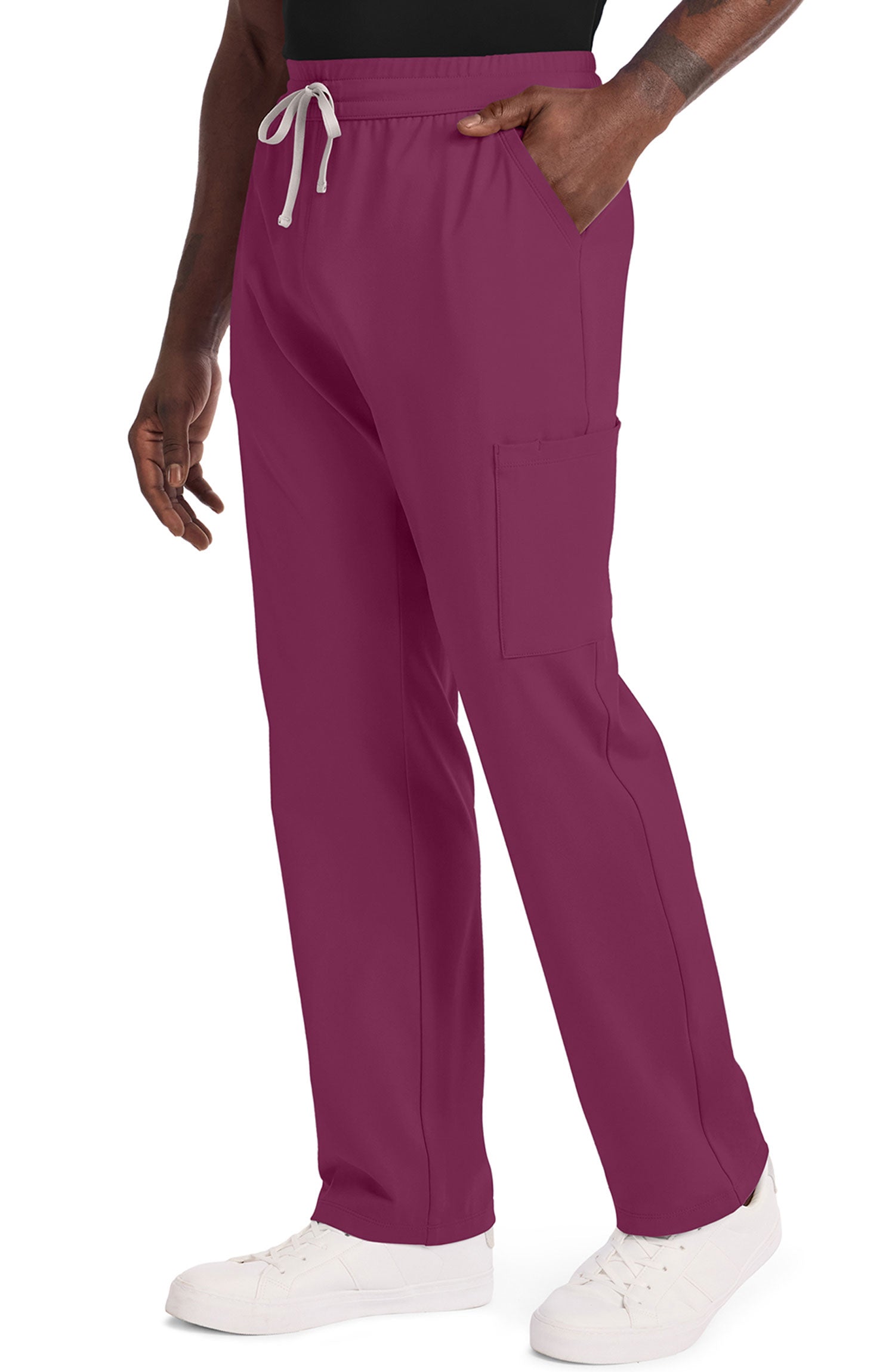 Men's Scrub Pants Straight Leg Wine Cherokee Achieve MDF Instruments CK036
