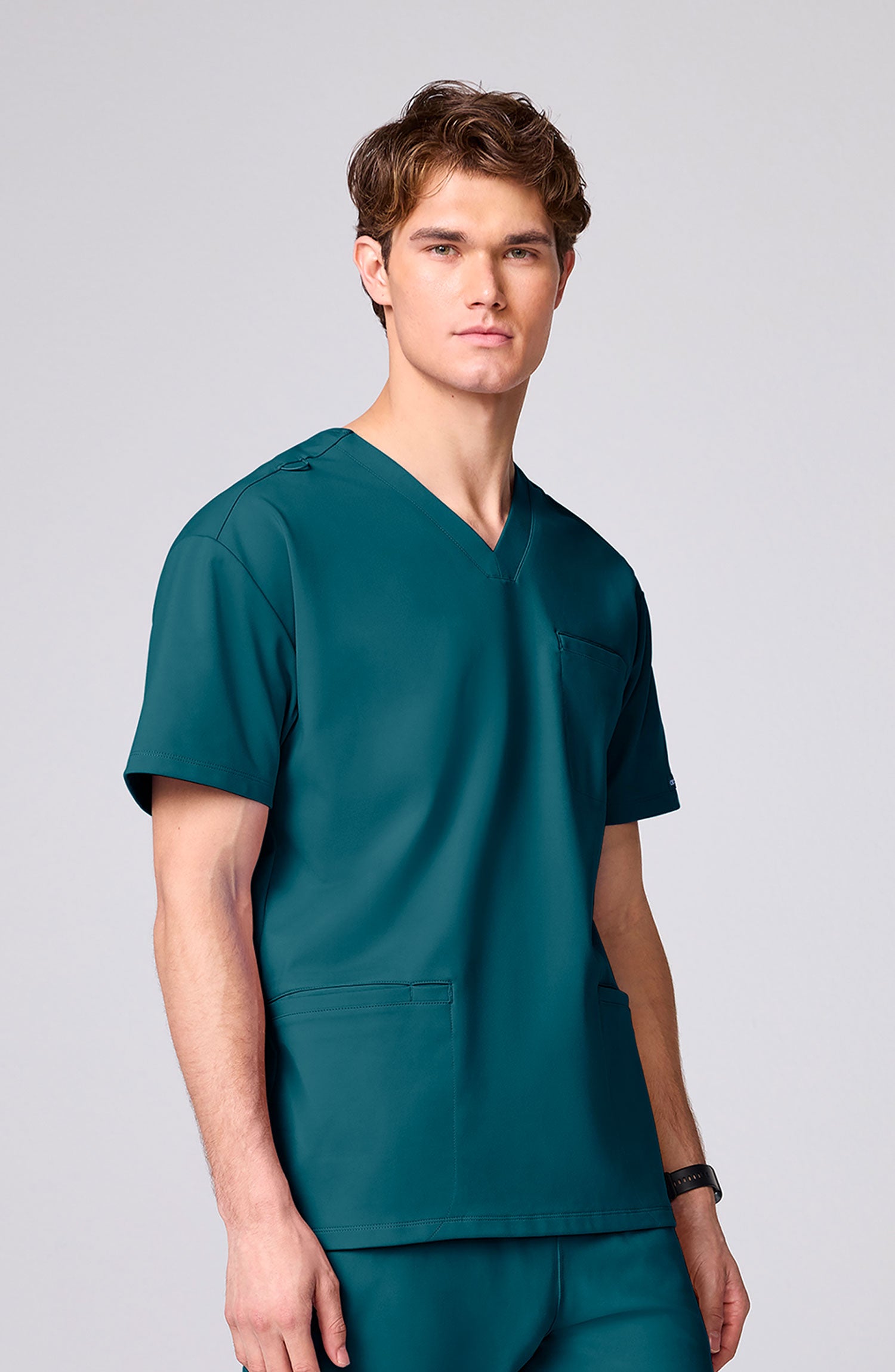 Men's Scrub Top 3 Pockets Caribbean Blue Cherokee Achieve MDF Instruments CK00037