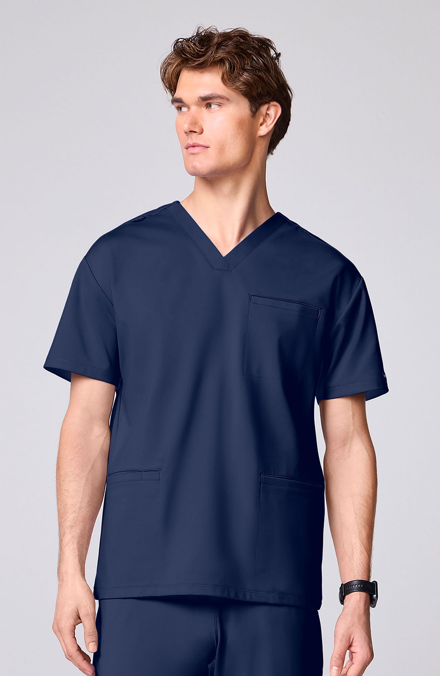 Men's Scrub Top 3 Pockets Navy Blue Cherokee Achieve MDF Instruments CK00037