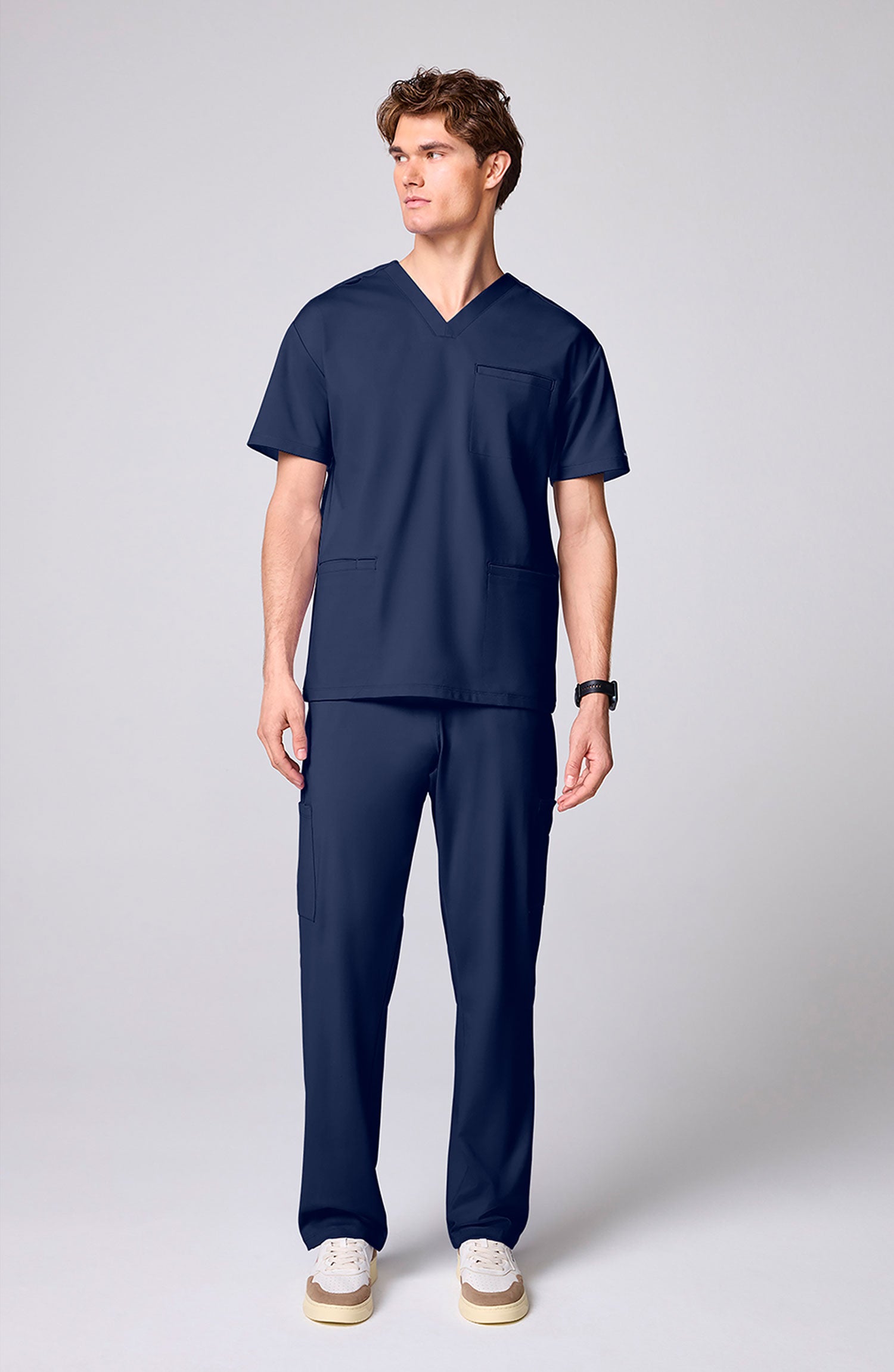 Men's Scrub Top 3 Pockets Navy Blue Cherokee Achieve MDF Instruments CK00037