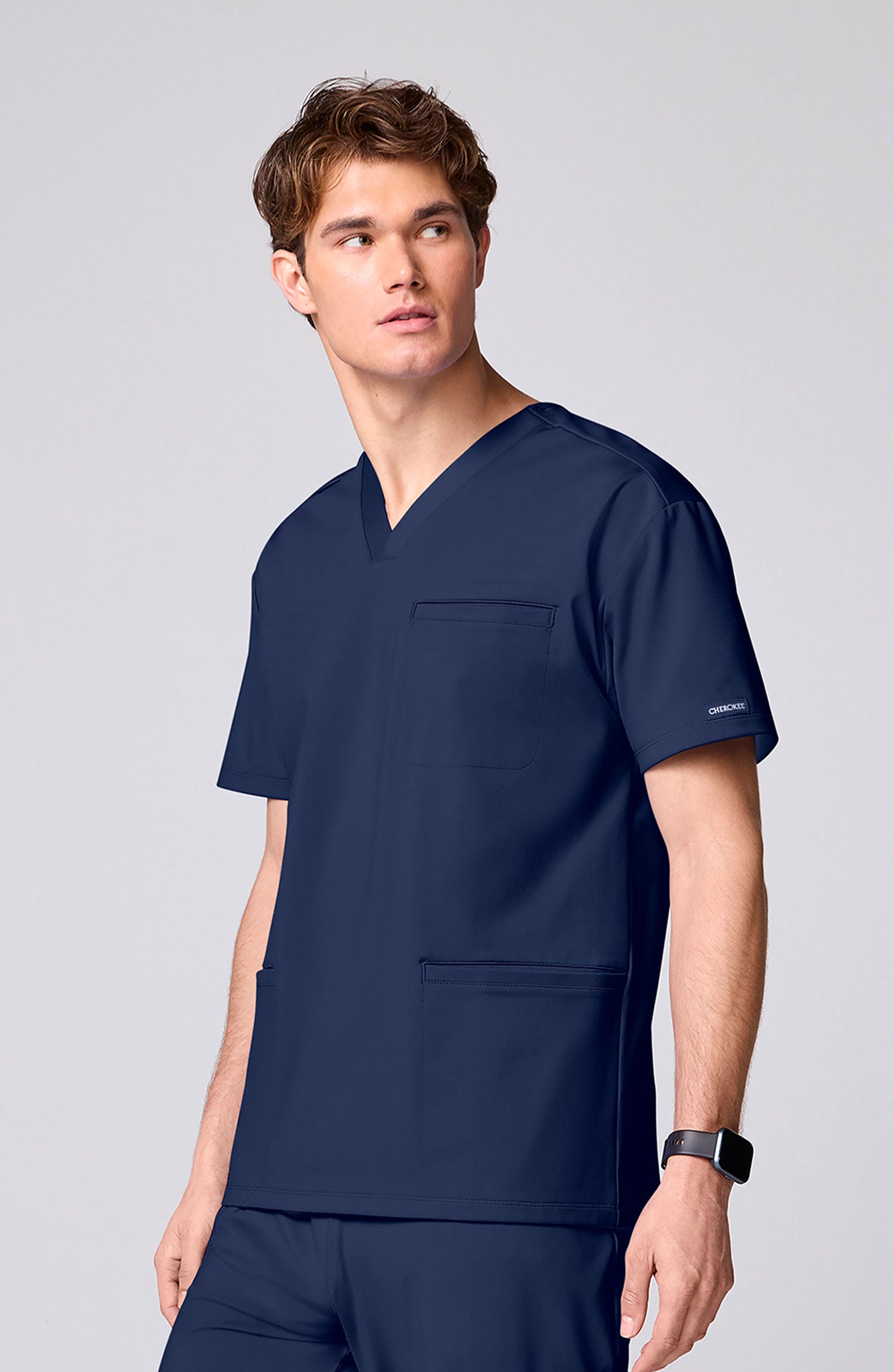 Men's Scrub Top 3 Pockets Navy Blue Cherokee Achieve MDF Instruments CK00037