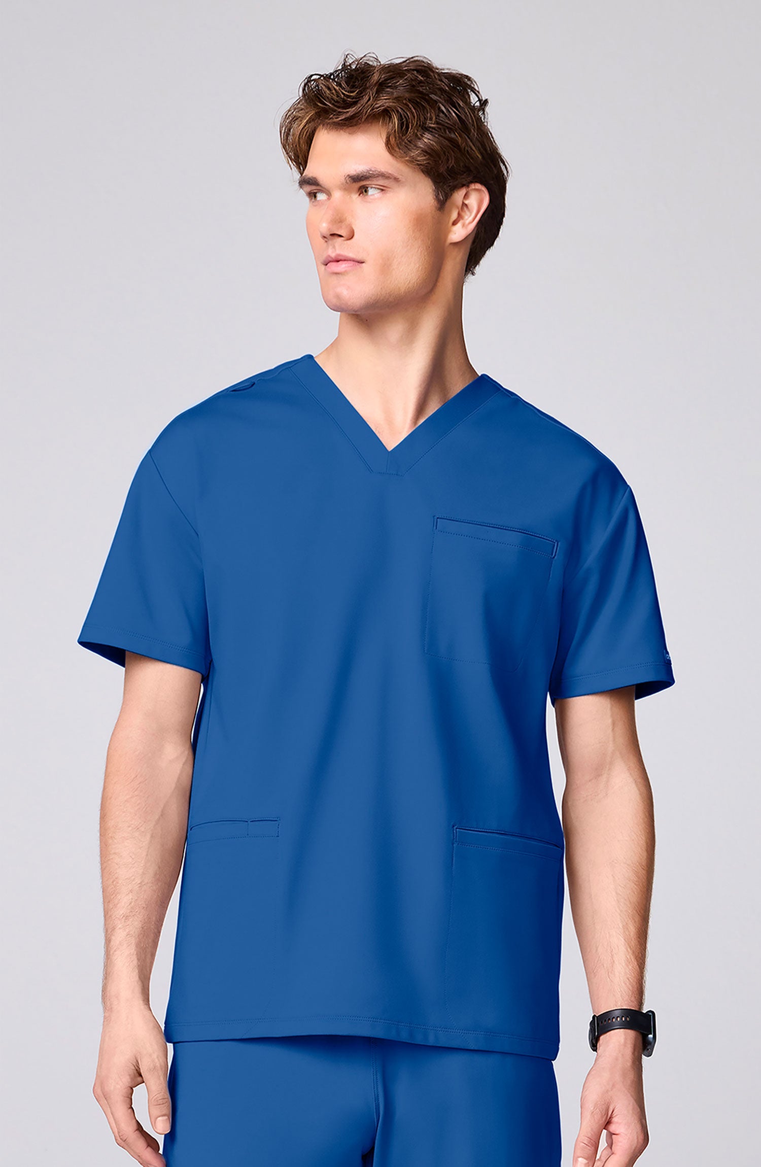 Men's Scrub Top 3 Pockets Royal Blue Cherokee Achieve MDF Instruments CK00037