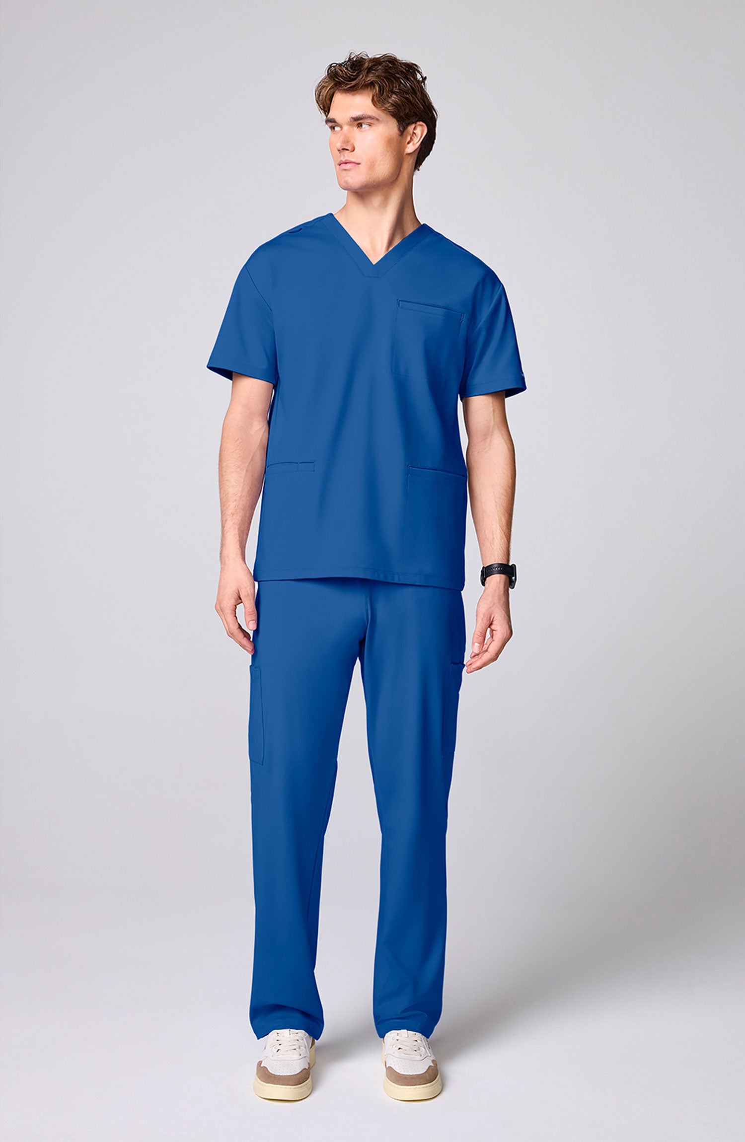 Men's Scrub Top 3 Pockets Royal Blue Cherokee Achieve MDF Instruments CK00037