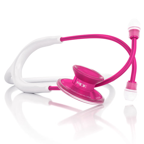 Pink Stethoscope MDF Instruments Acoustica PinkAlloy Blablanc White