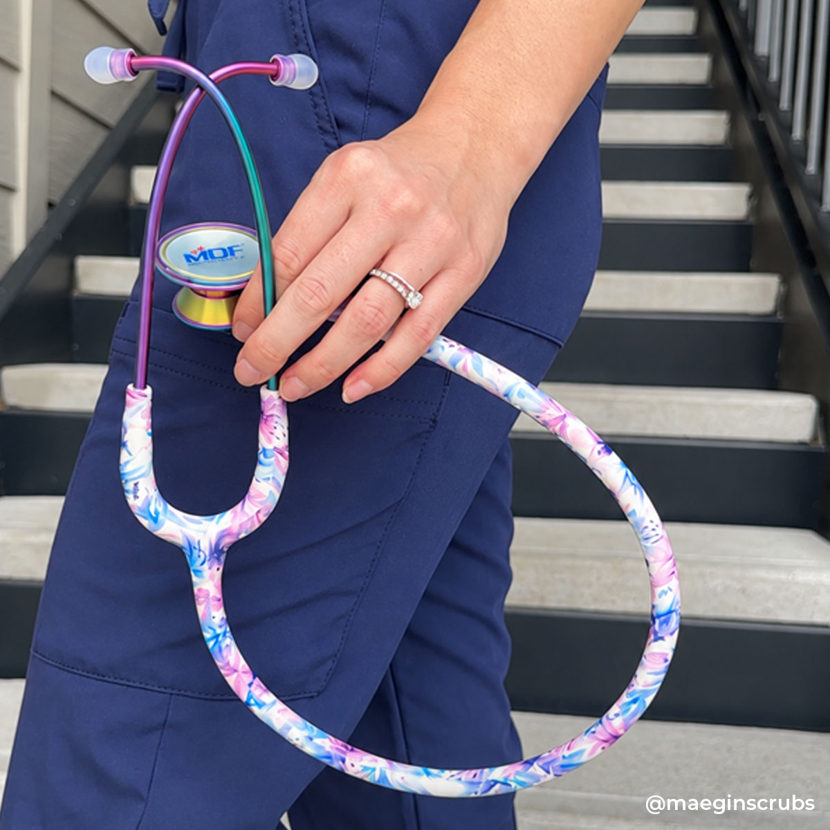 Stethoscope MDF Instruments MD One Epoch Titanium Flower Print Monet and Kaleidoscope