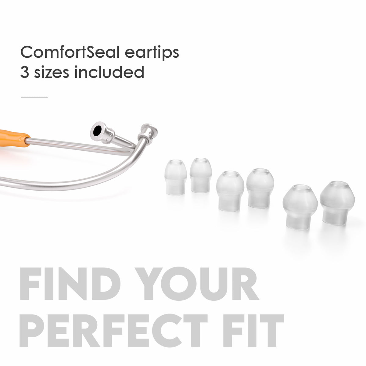 Stethoscope MDF Instruments MD One Stainless Steel Adult Dual Head Vitamin Orange 3 Sizes of ComfortSeal Eartips Included