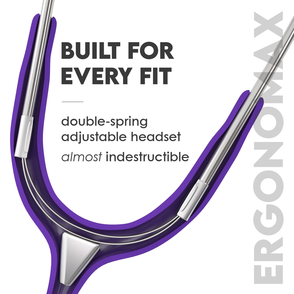 Stethoscope MDF Instruments MD One Stainless Steel Adult Dual Head Purple Rain Adjustable Patented Ergonomax Headset