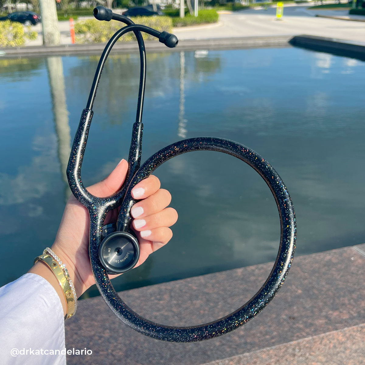 Stethoscope MDF Instruments ProCardial Titanium Mprint Black Glitter and BlackOut