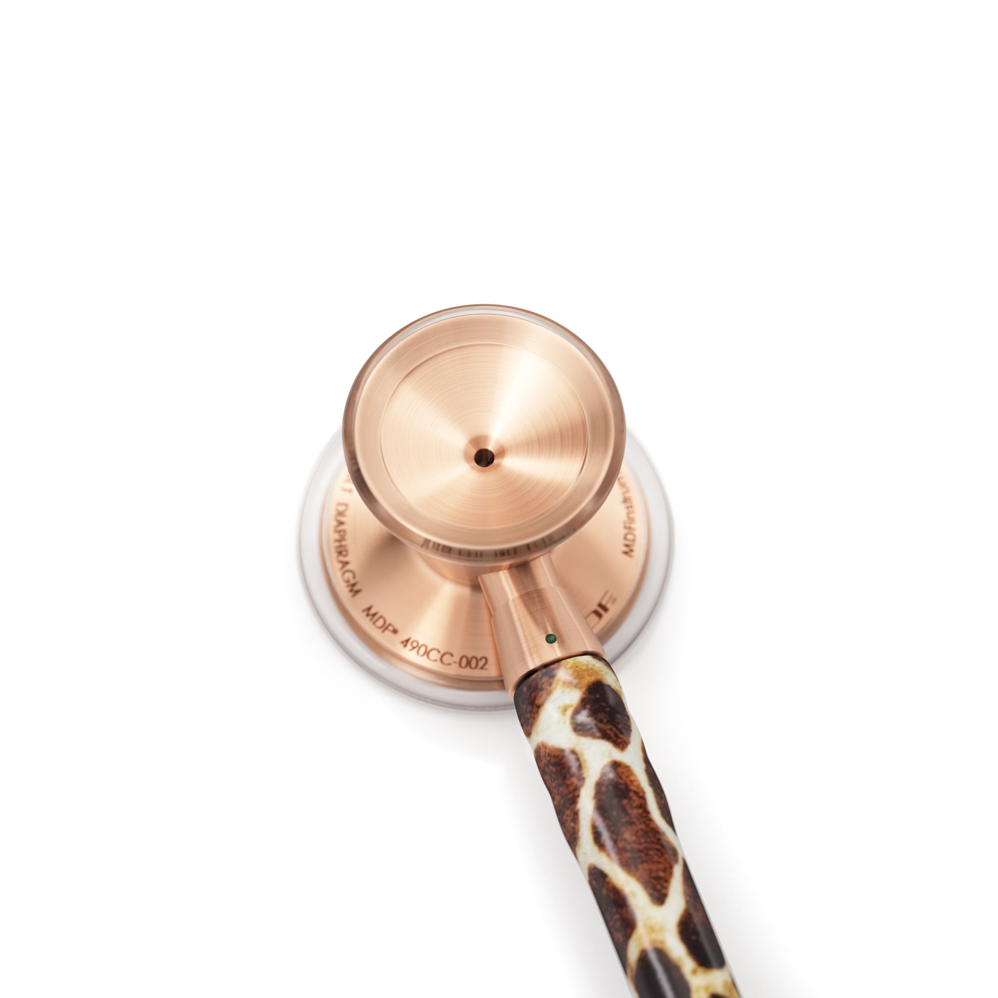 Stethoscope MDF Instruments ProCardial Titanium Mprint Giraffe Print Giraffica and Rose Gold Custom Engraved Stethoscopes
