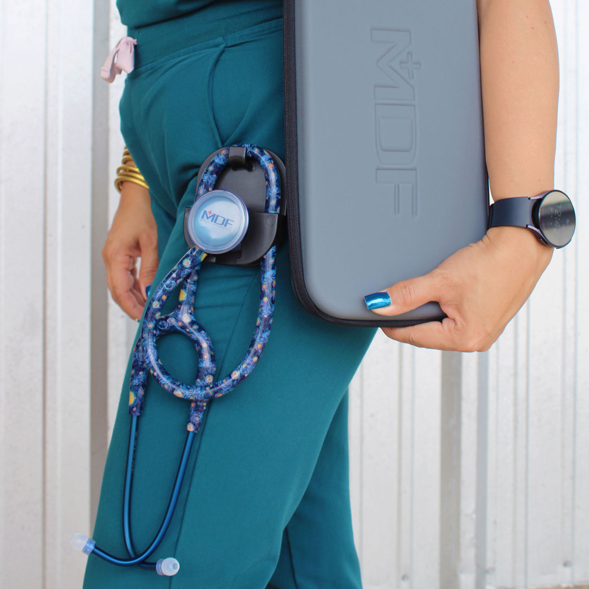 Blue Stethoscope MDF Instruments ProCardial Titanium Carrdiology Mprint Vincent Van Gogh Starry Night Print Go Van Gogh and Capridium