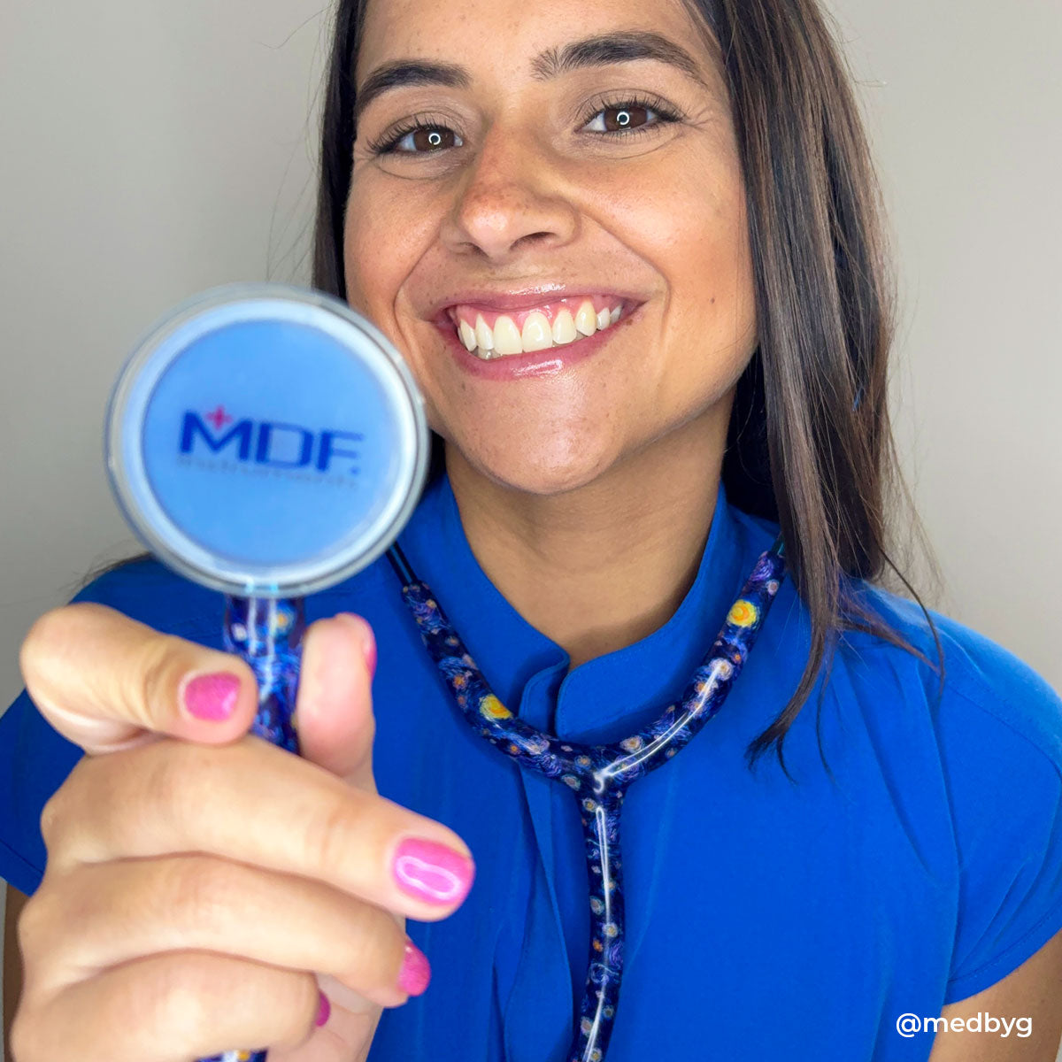 Blue Stethoscope MDF Instruments ProCardial Titanium Carrdiology Mprint Vincent Van Gogh Starry Night Print Go Van Gogh and Capridium