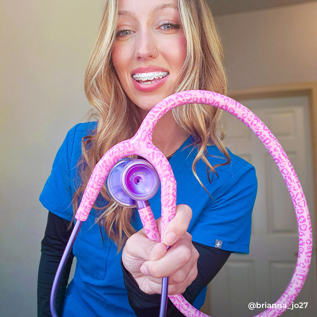 Stethoscope MDF Instruments ProCardial Titanium Cardiology Mprint Pink Leopard Print Cougar Pynk and Ultraviolet