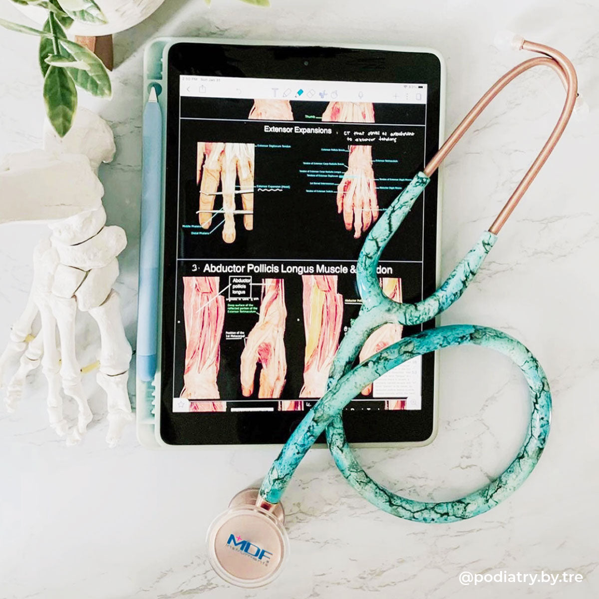 Stethoscope MDF Instruments ProCardial Titanium Mprint Turquoise and Rose Gold