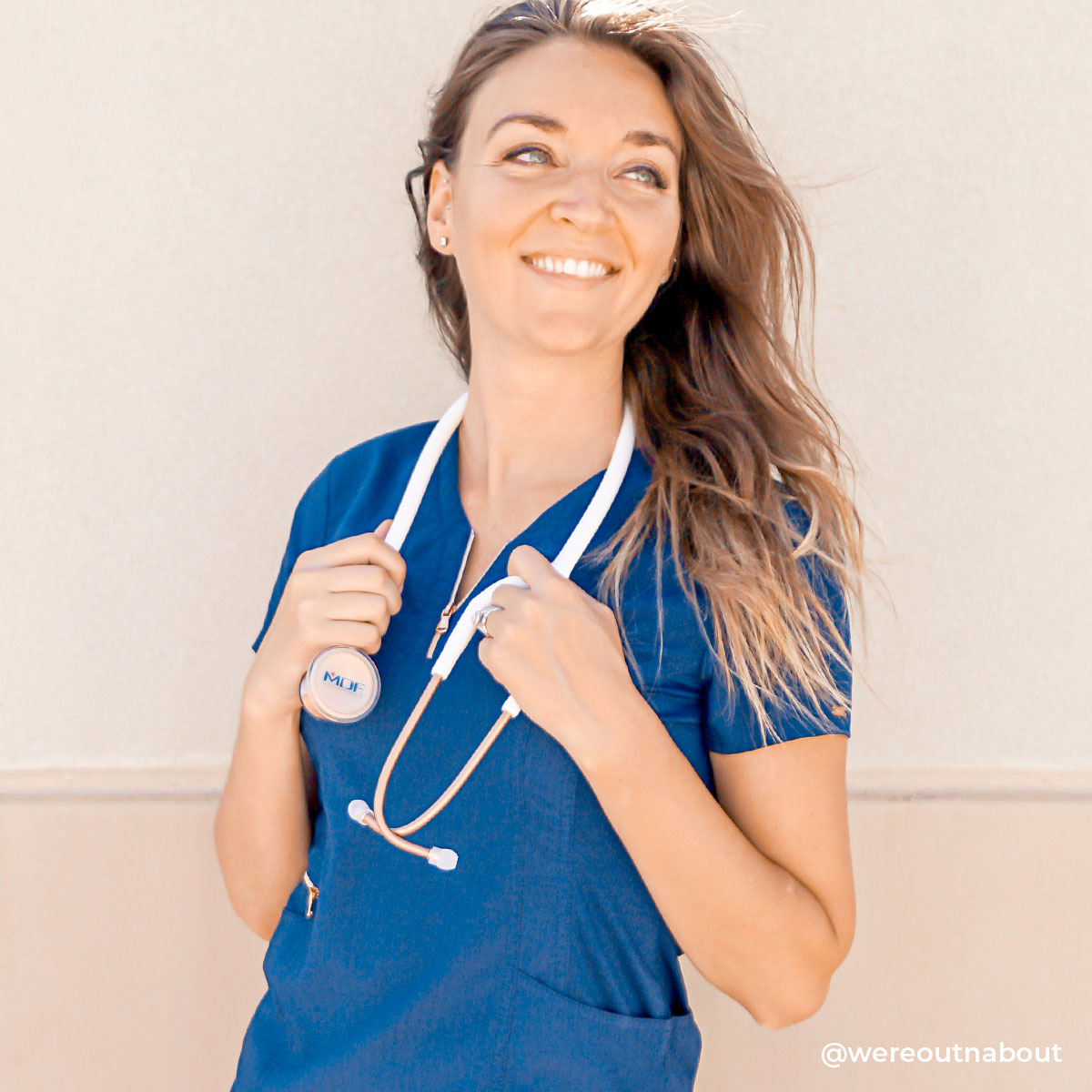 Stethoscope MDF Instruments ProCardial Titanium Cardiology Rose Gold and BlaBlanc White