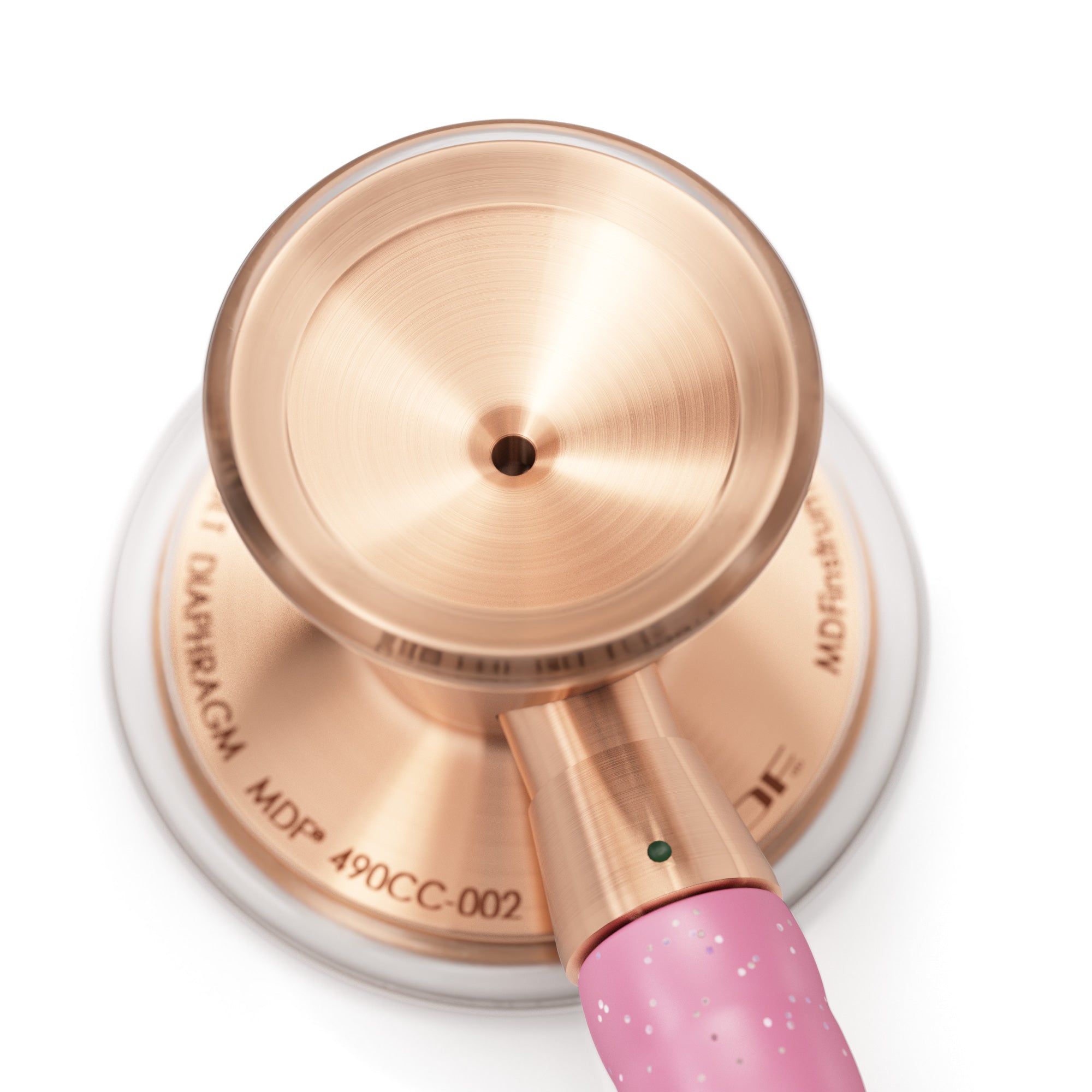 Stethoscope MDF Instruments ProCardial Titanium Cardiology Cosmo Light Pink Glitter and Rose Gold Engraving