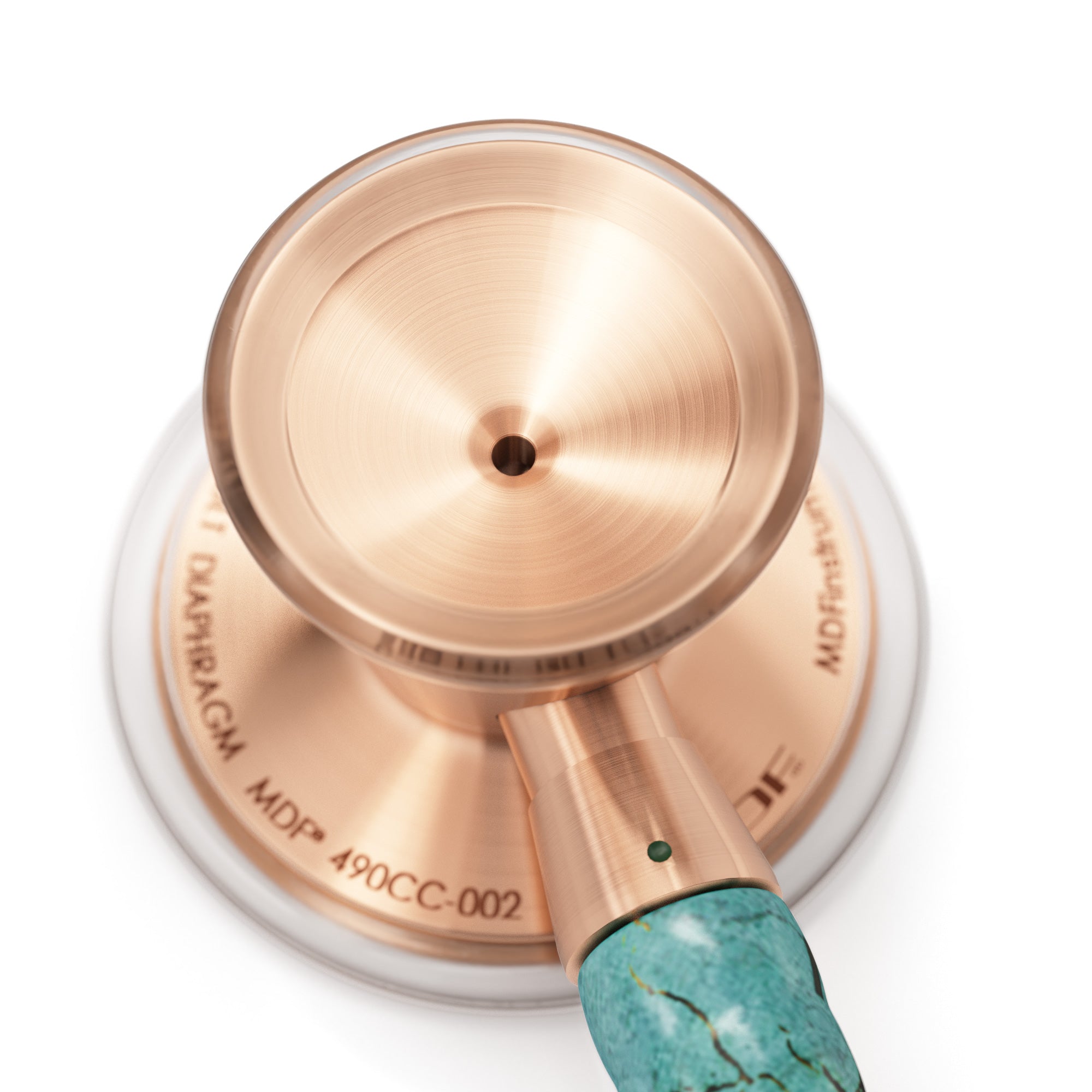 Stethoscope MDF Instruments ProCardial Titanium Mprint Turquoise and Rose Gold Engraving