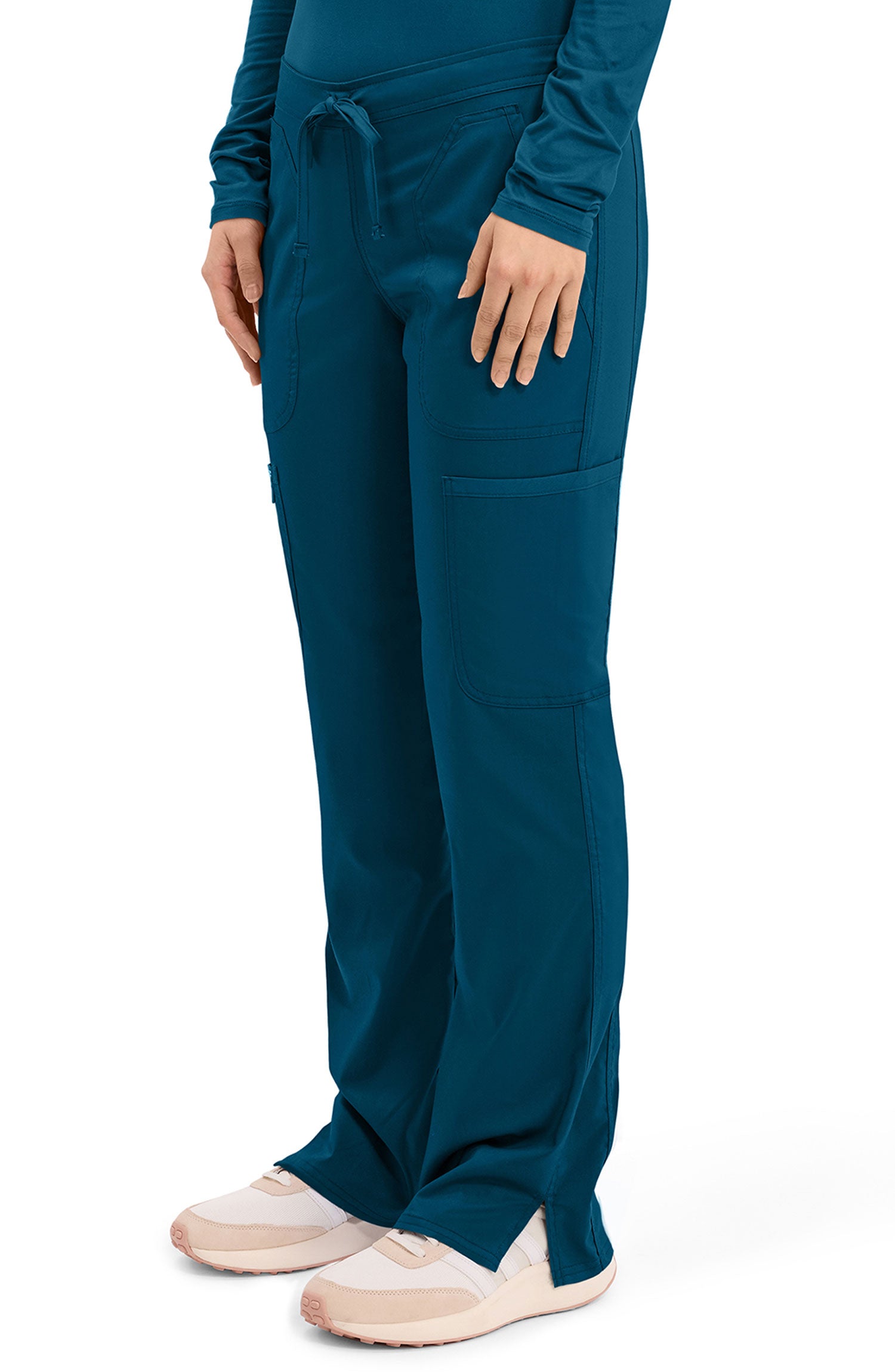 Women's Scrub Pants Cargo Caribbean Blue Cherokee Workwear Revolution MDF Instruments WW120