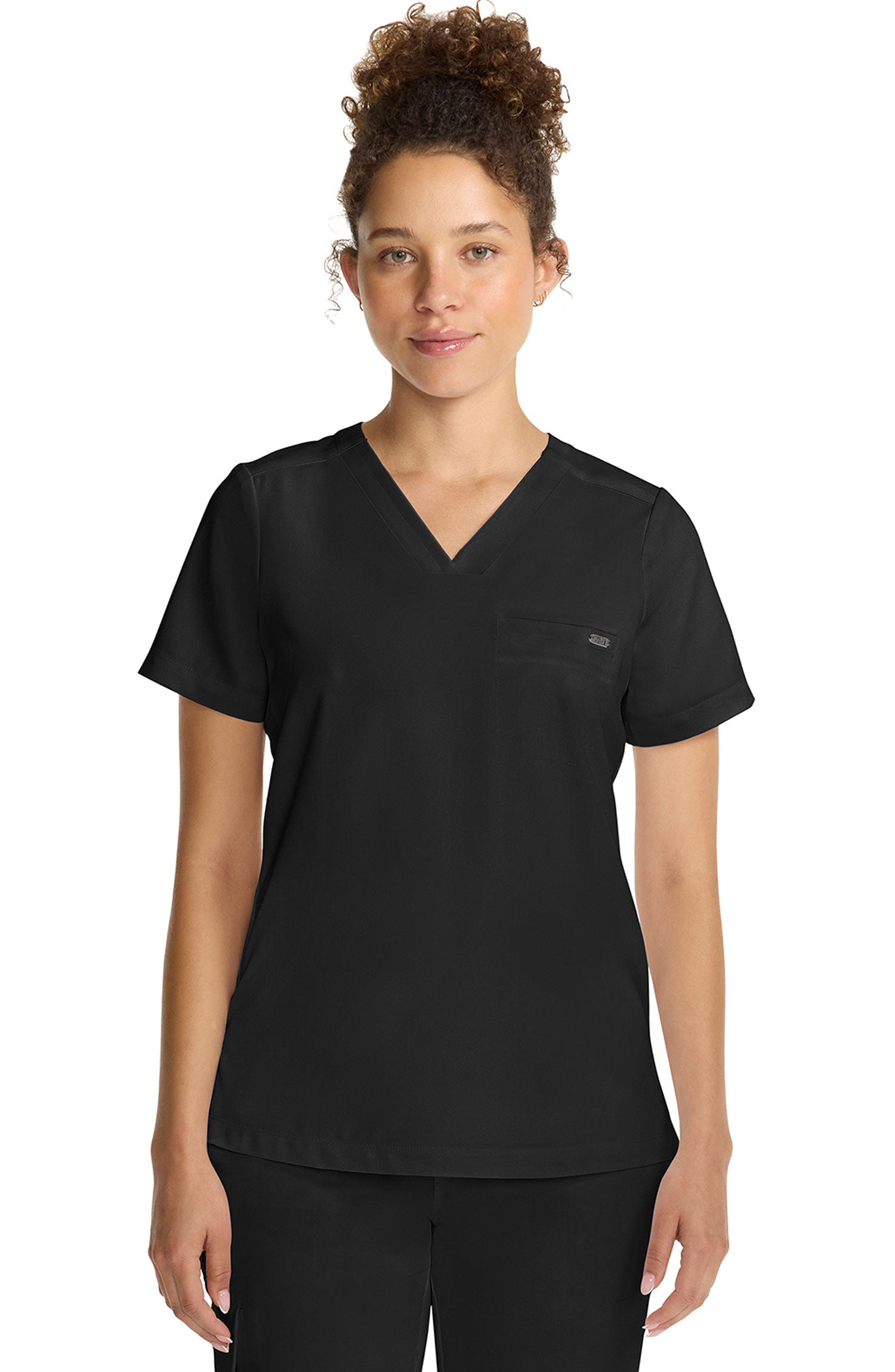 Women's Scrub Top Tuck-In V-Neck Black Healing Hands MDF Instruments HH755