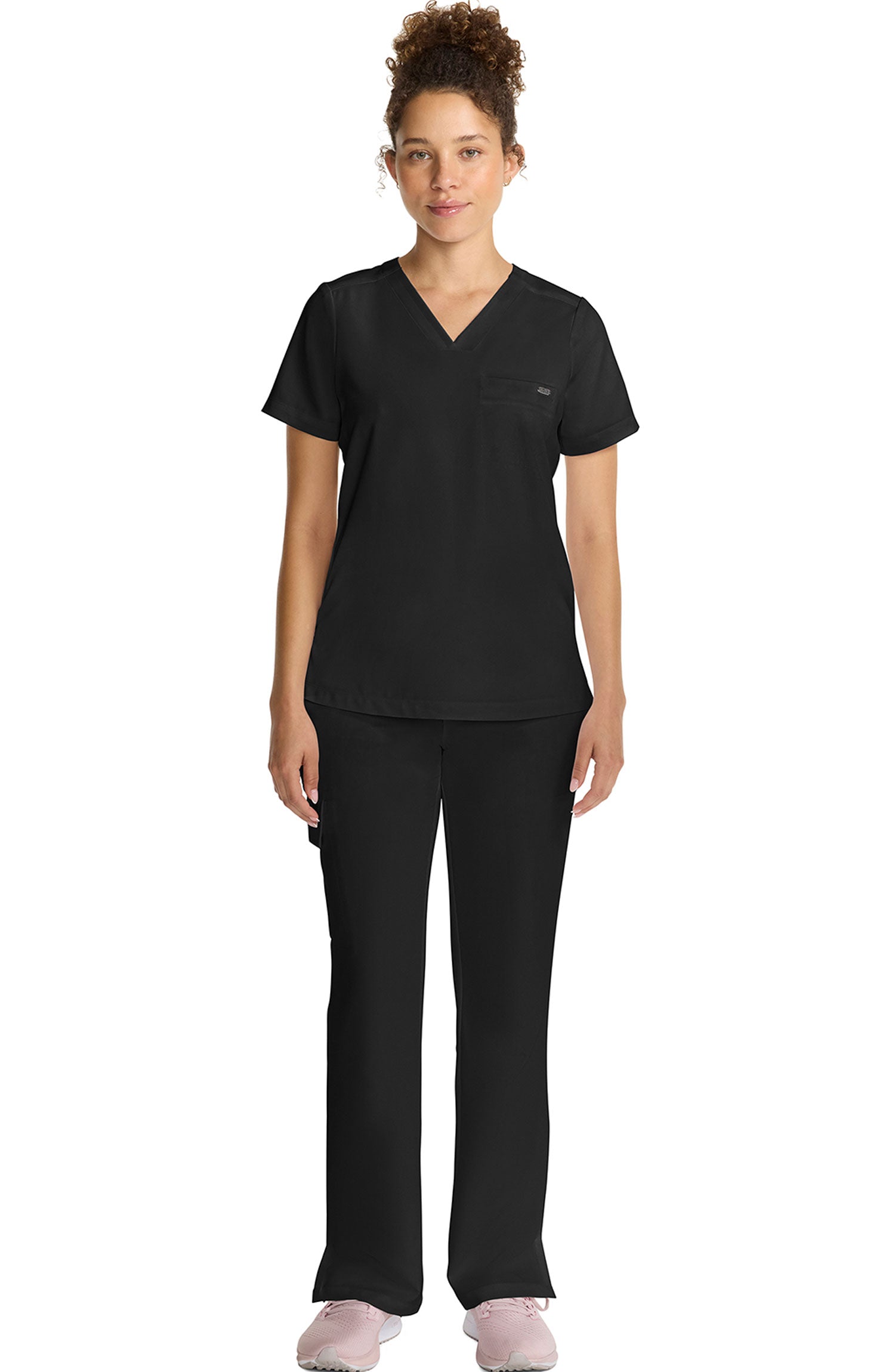 Women's Scrub Top Tuck-In V-Neck Black Healing Hands MDF Instruments HH755