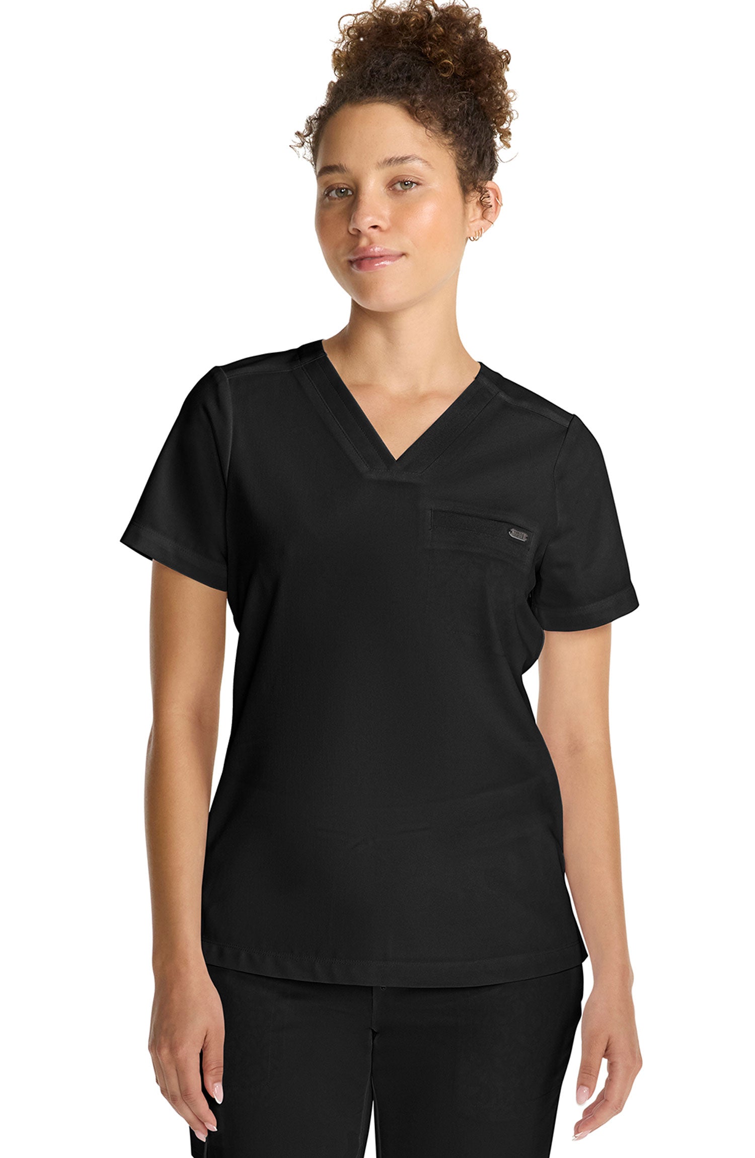 Women's Scrub Top Tuck-In V-Neck Black Healing Hands MDF Instruments HH755