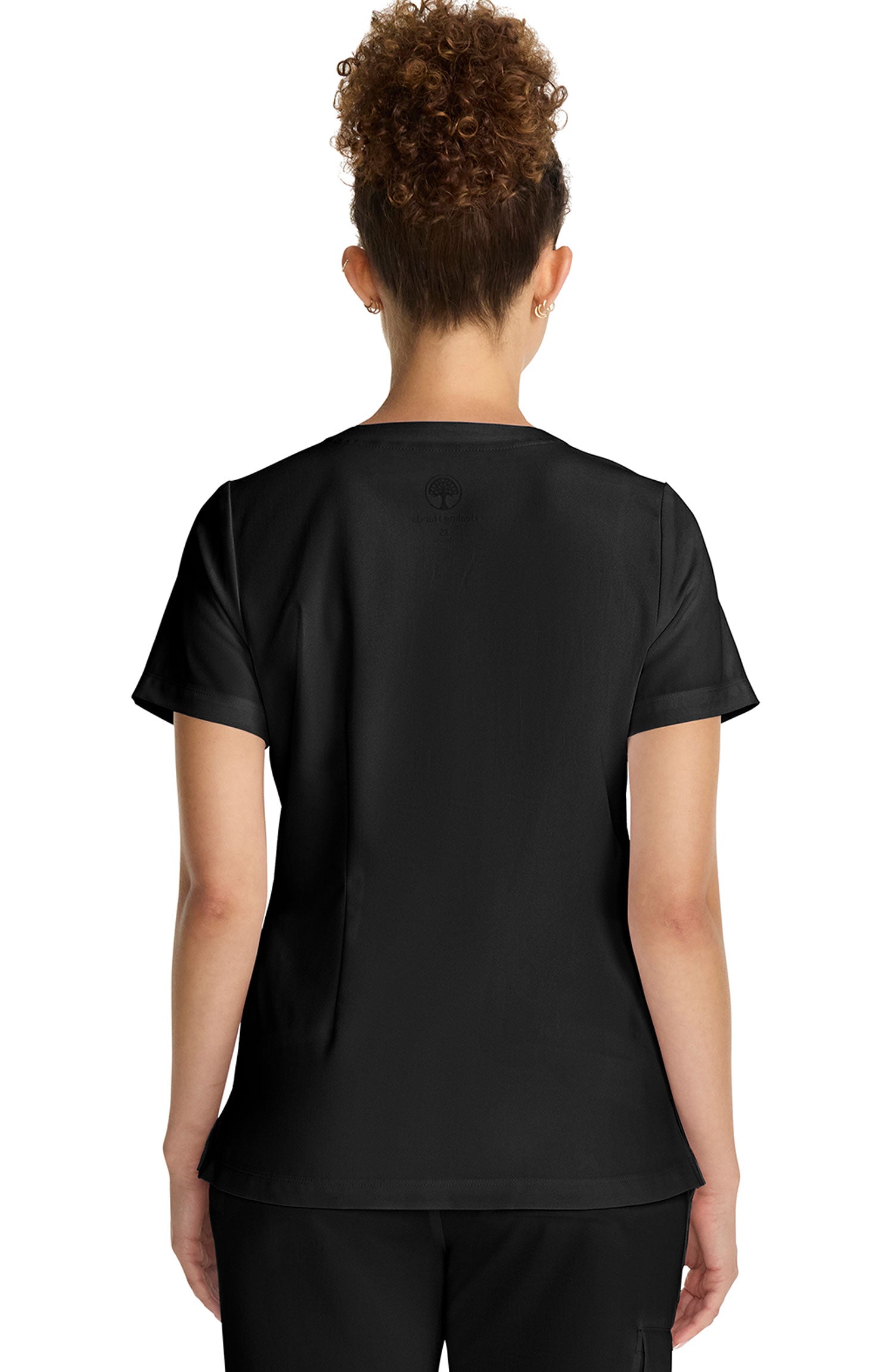 Women's Scrub Top Tuck-In V-Neck Black Healing Hands MDF Instruments HH755