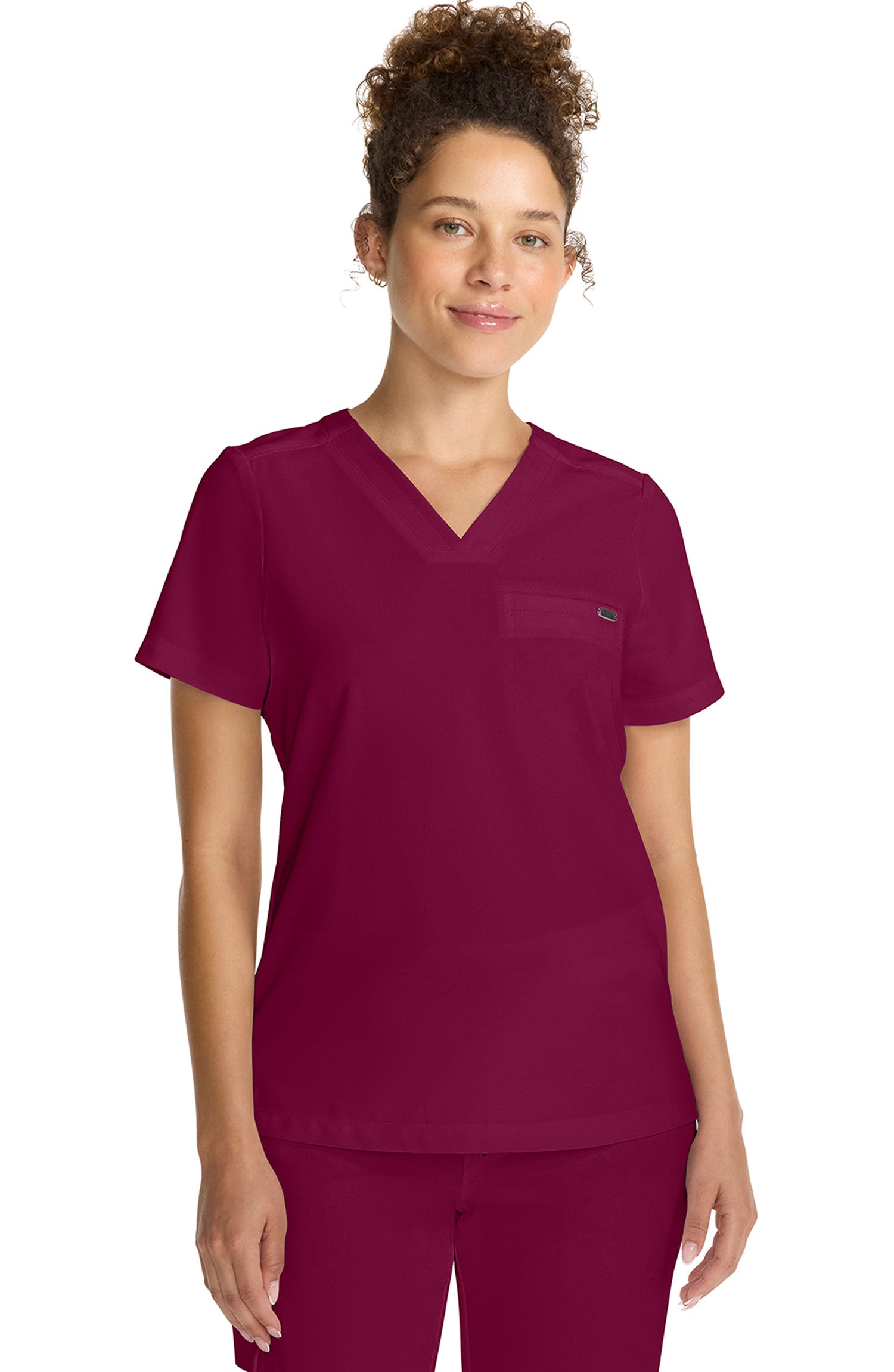 Women's Scrub Top Tuck-In V-Neck Wine Healing Hands MDF Instruments HH755
