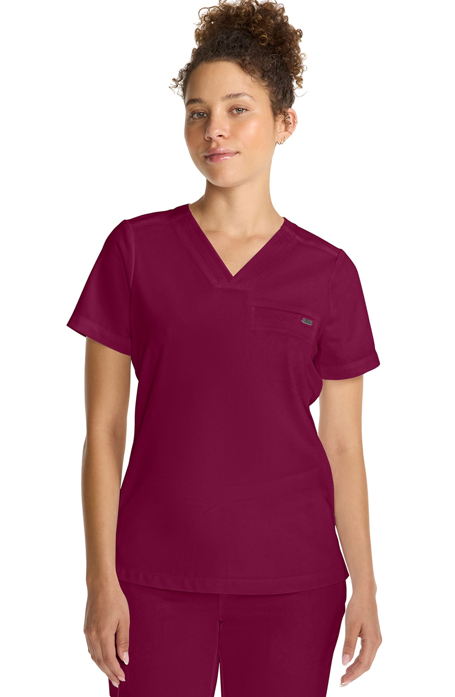 Women's Scrub Top Tuck-In V-Neck Wine Healing Hands MDF Instruments HH755