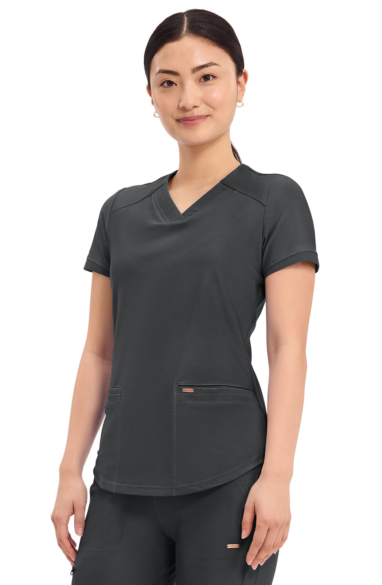 Women's Scrub Top V-Neck Cherokee Form Black CK840 MDF Instruments Apparel