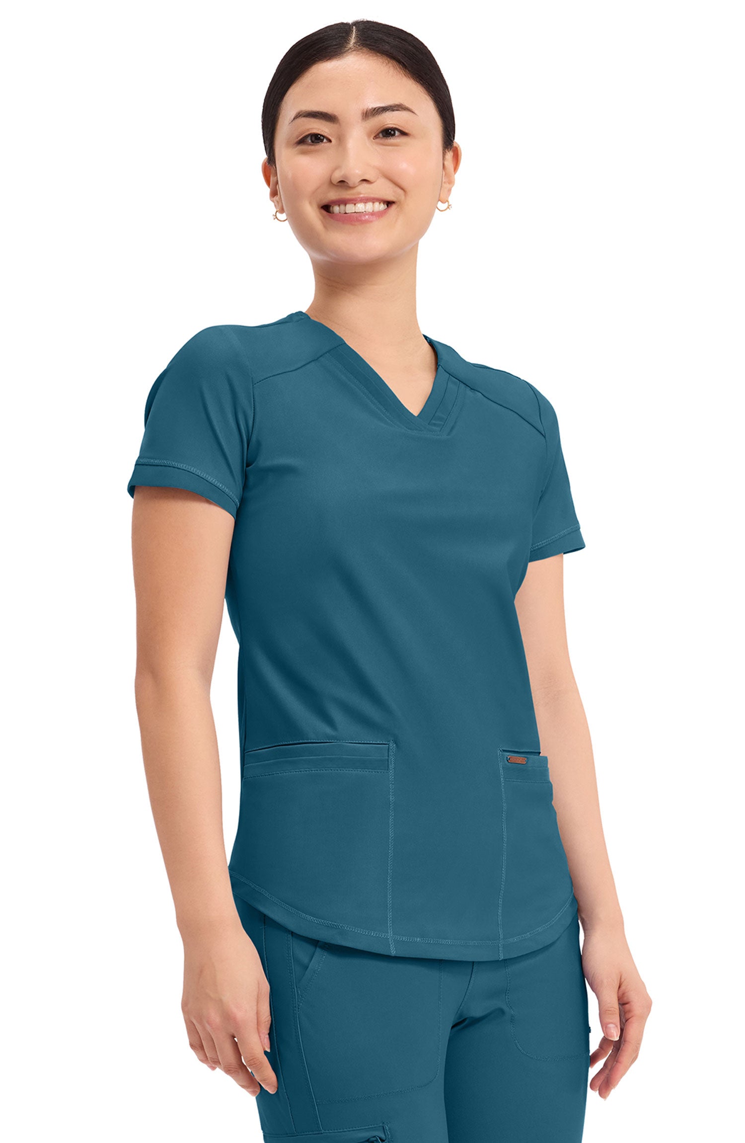 Women's Scrub Top V-Neck Cherokee Form Caribbean Blue CK840 MDF Instruments Apparel