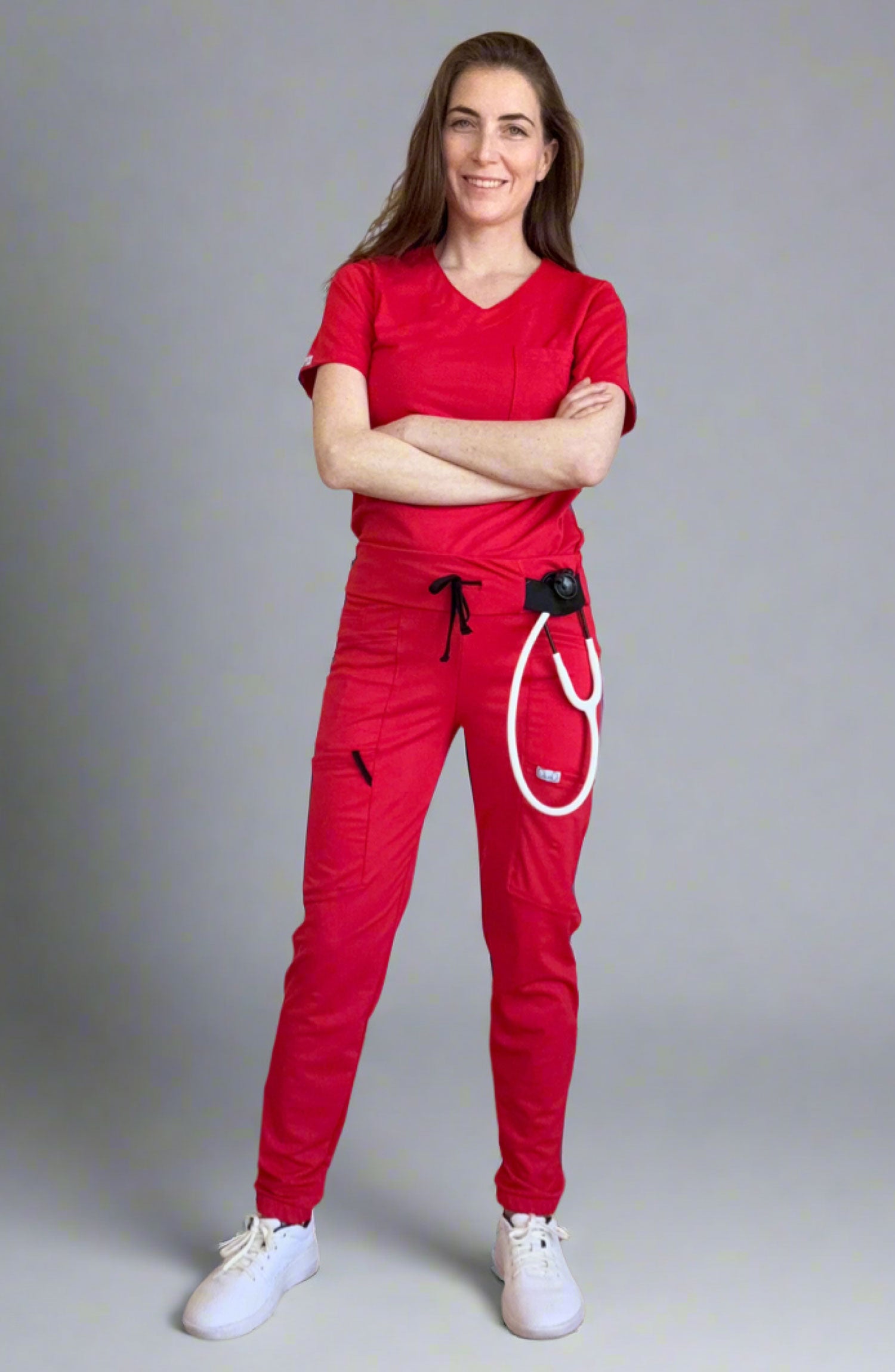 Women's Scrubs Jogger Pants Scarlet Red OliveUs MDF Instruments