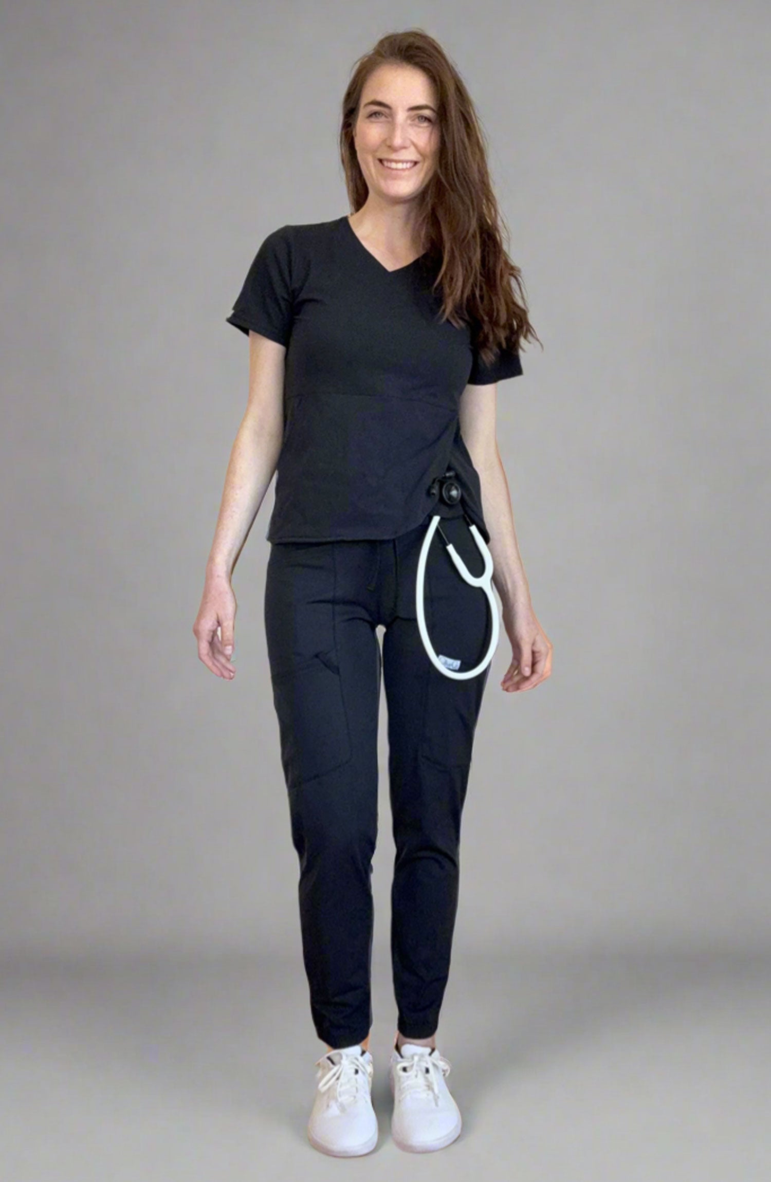 Women's Scrubs Pendulum Top Black OliveUs MDF Instruments