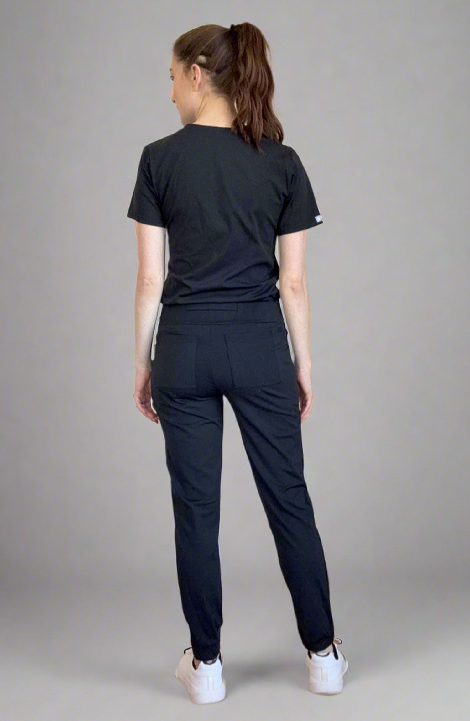 Womens Scrubs Tuck-In Top Black OliveUs MDF Instruments