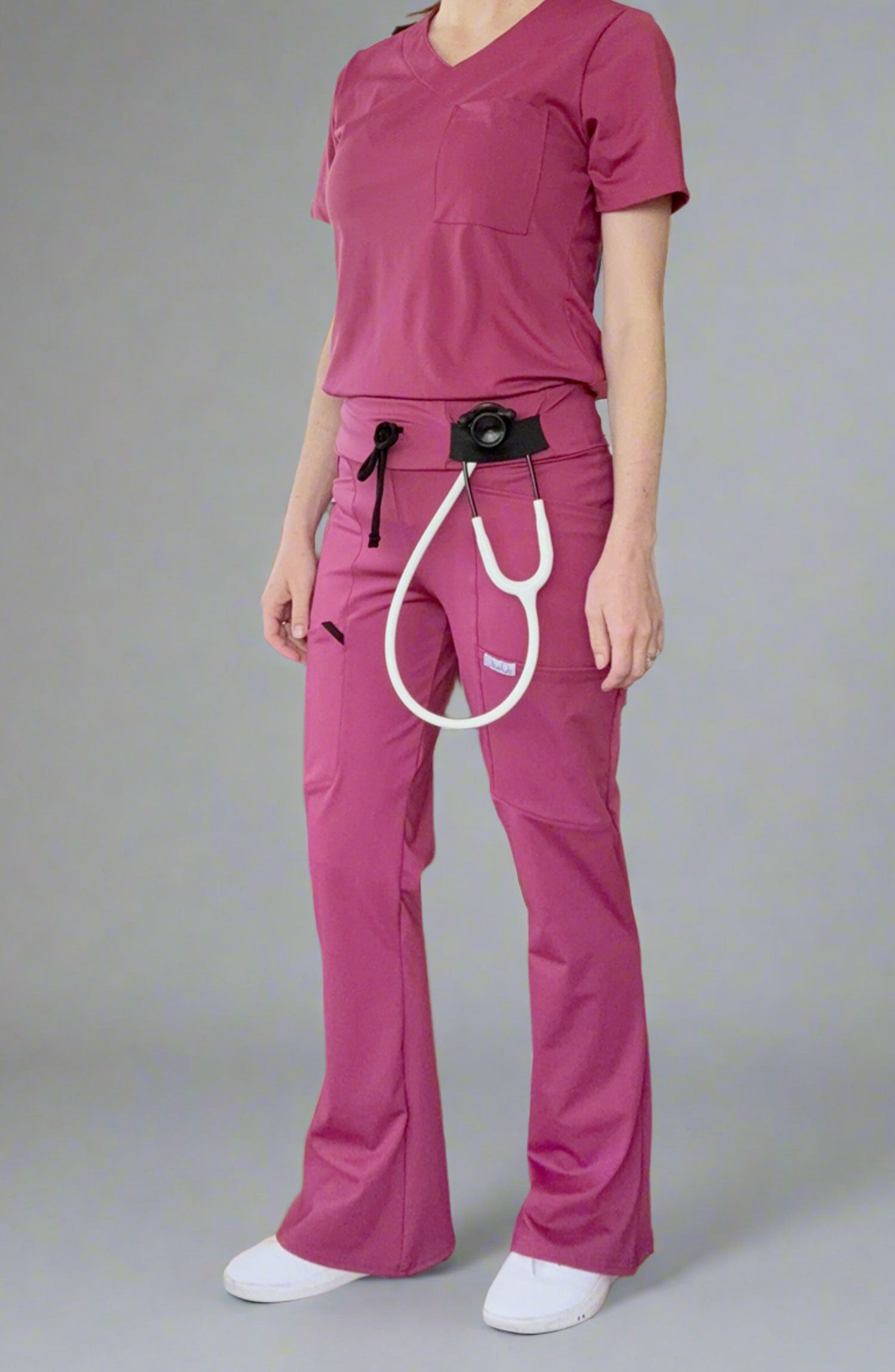 Womens Scrubs Tuck-In Top Pink Vintage Rose OliveUs MDF Instruments