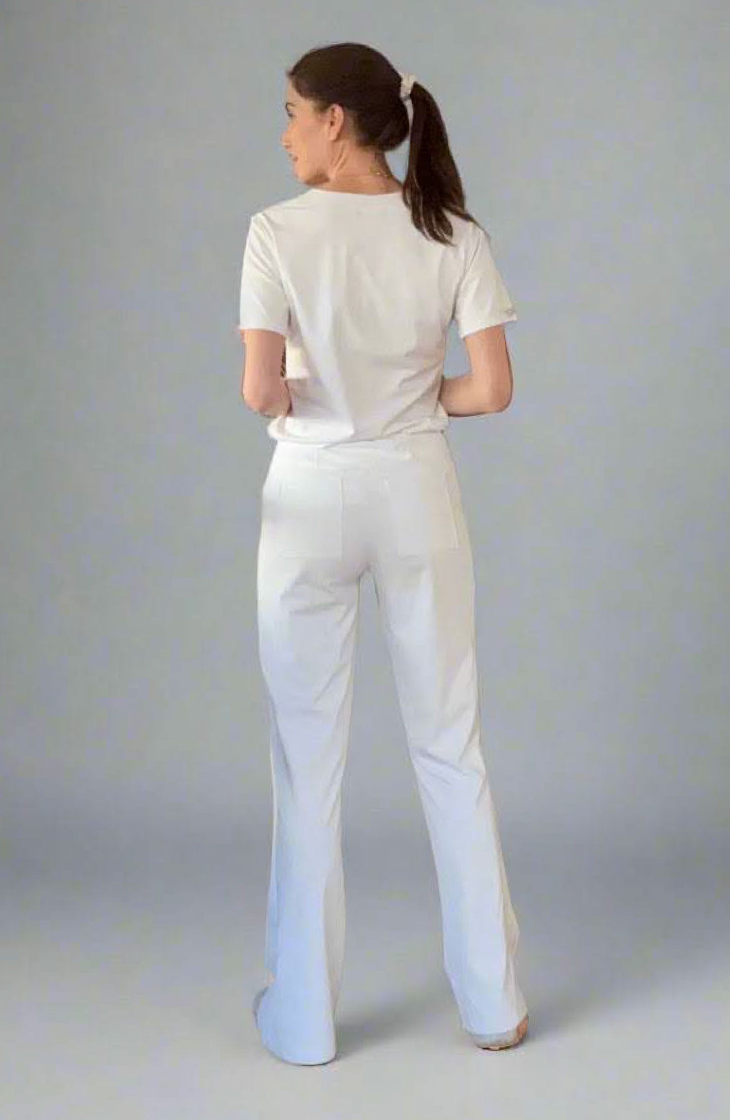 Women's Scrubs Bootcut Pants Crystal White OliveUs MDF Instruments