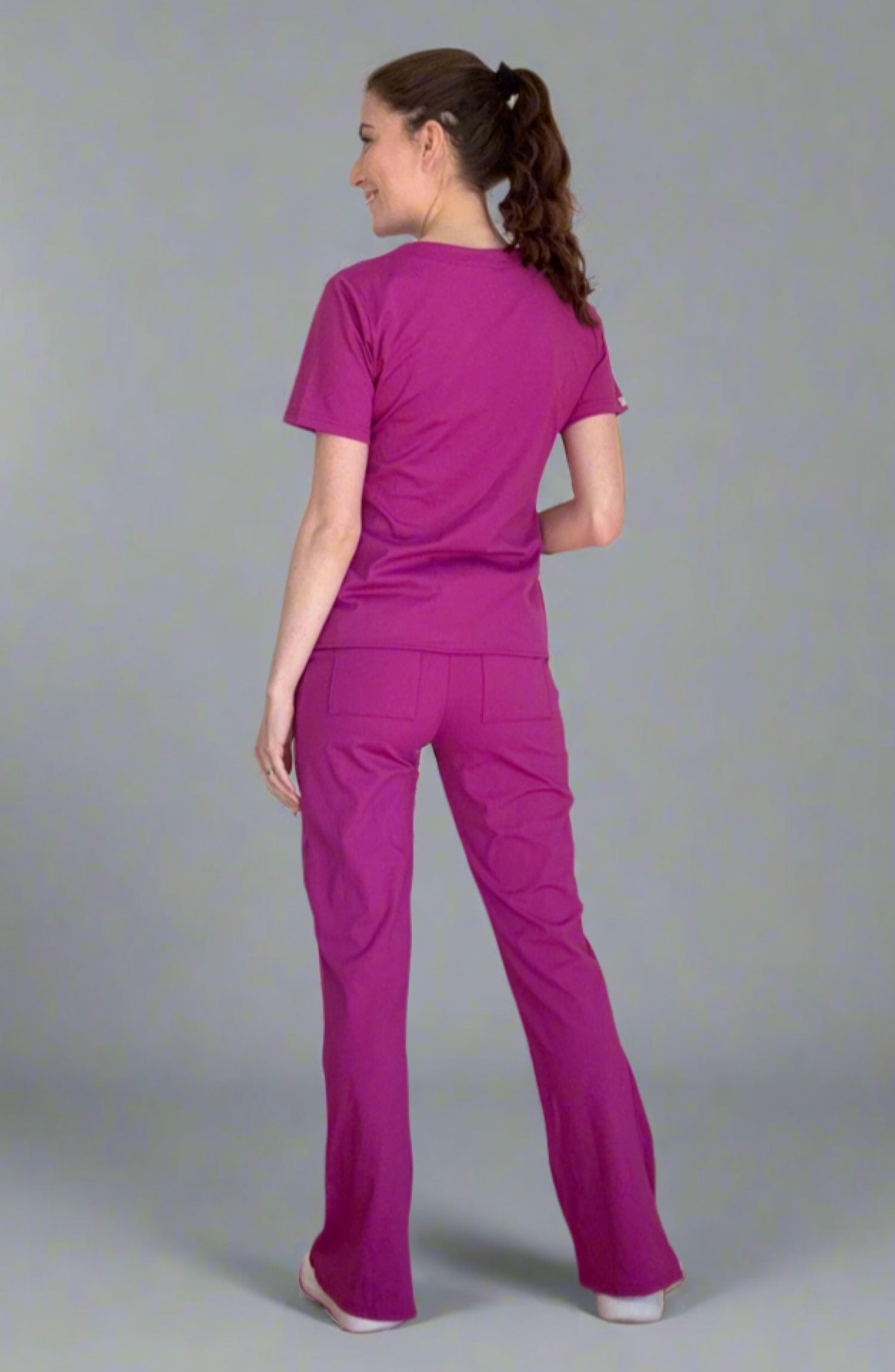 Women's Scrubs Bootcut Pants Magenta Pink OliveUs MDF Instruments