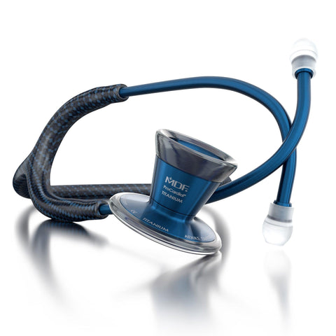 Stethoscope MDF Instruments ProCardial Titanium Blue Carbon Fiber Print Poseidon Capridium