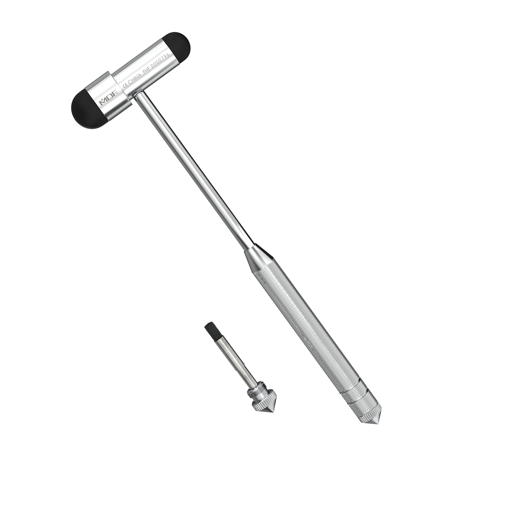 Babinski Buck® Reflex Hammer with Built-In Brush MDF Instruments Black Reflex Hammer