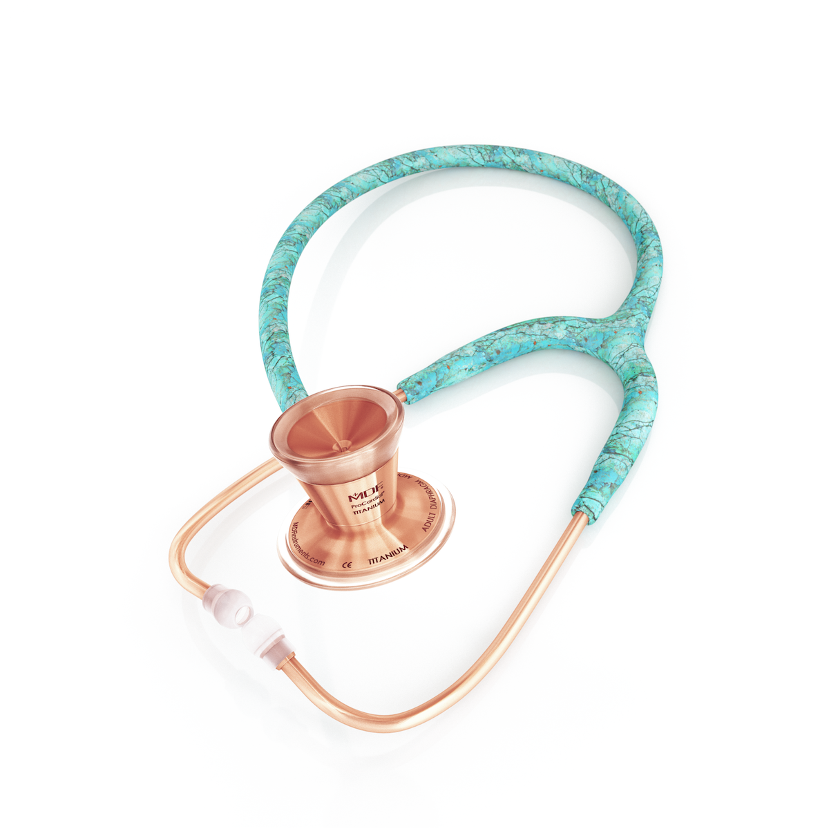 Stethoscope MDF Instruments ProCardial Titanium Mprint Turquoise and Rose Gold