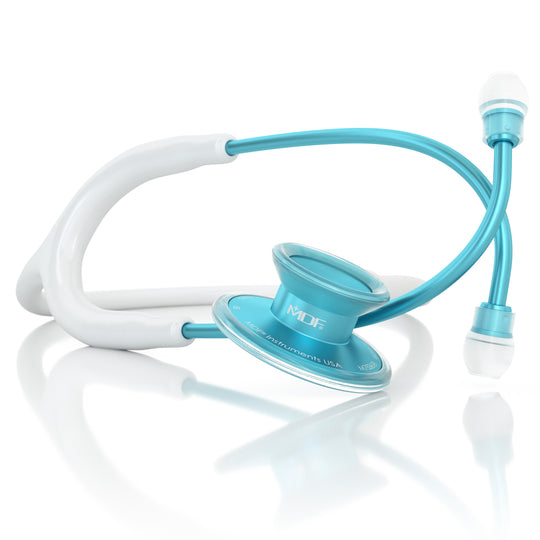 Stethoscope MDF Instruments Acoustica Lightweight Adult Dual Head Aqua Blue and White