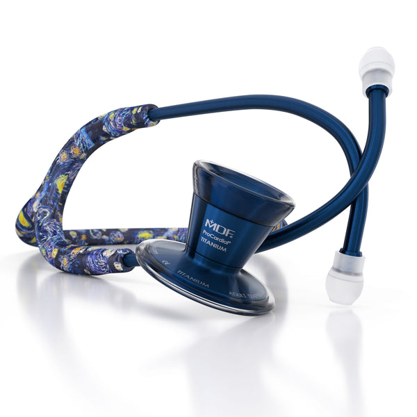 Blue Stethoscope MDF Instruments ProCardial Titanium Mprint Vincent Van Gogh Starry Night Print Go Van Gogh and Capridium