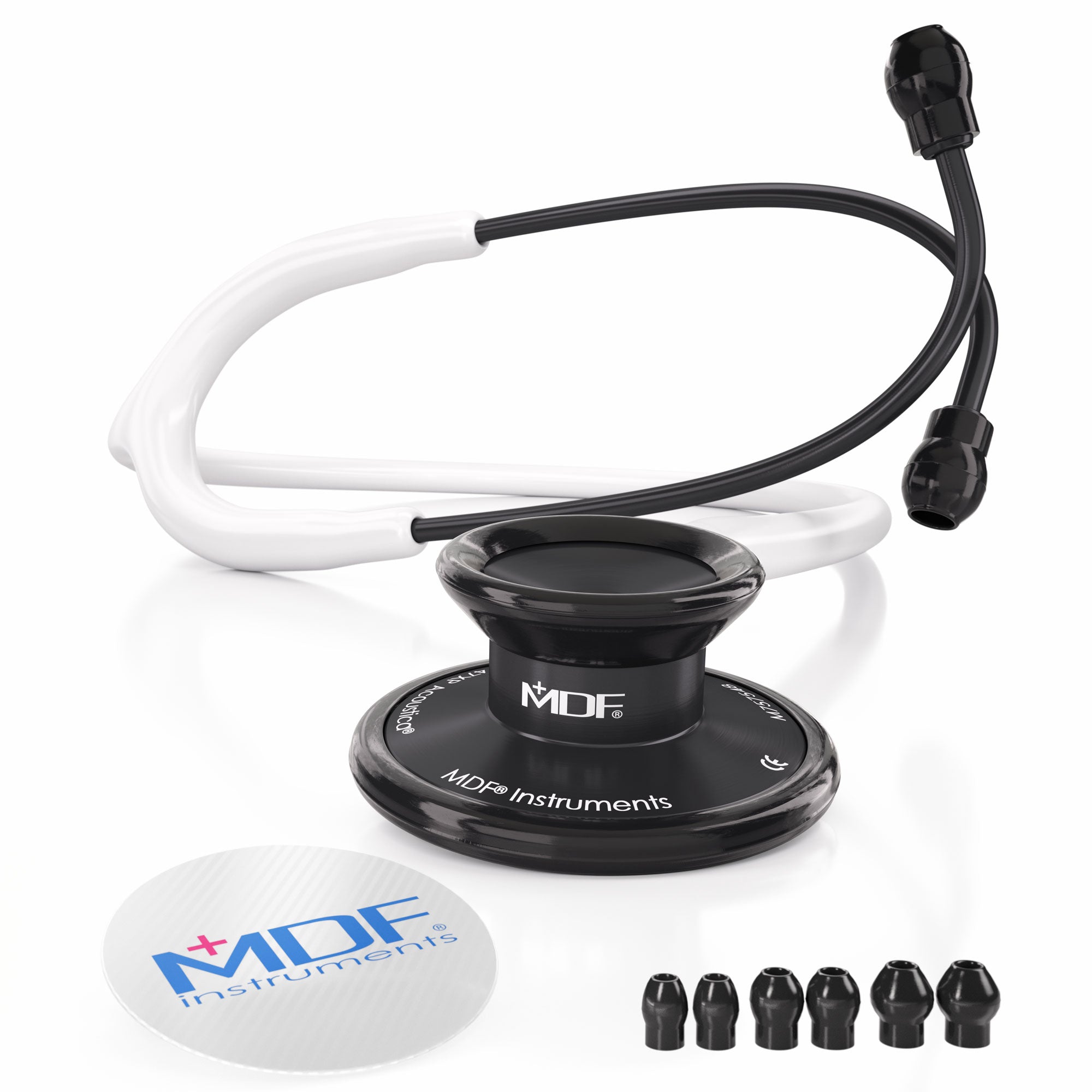 Stethoscope MDF Instruments Acoustica Lightweight Dual Head White and BackOut