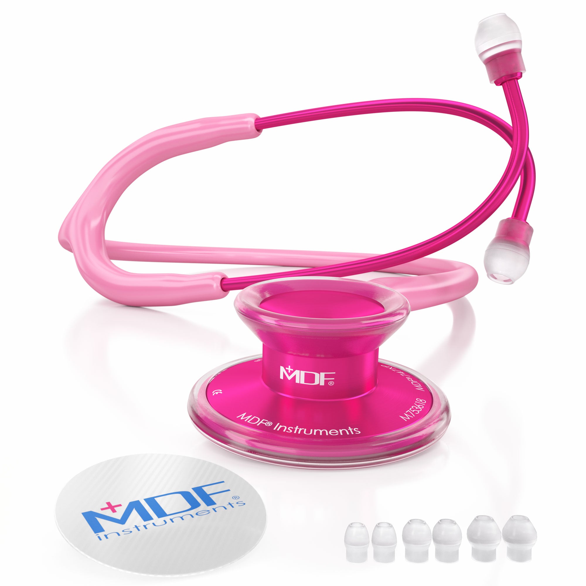 Pink Stethoscope MDF Instruments Acoustica Lightweight Dual Head Cosmo Light Pink and Pinkalloy